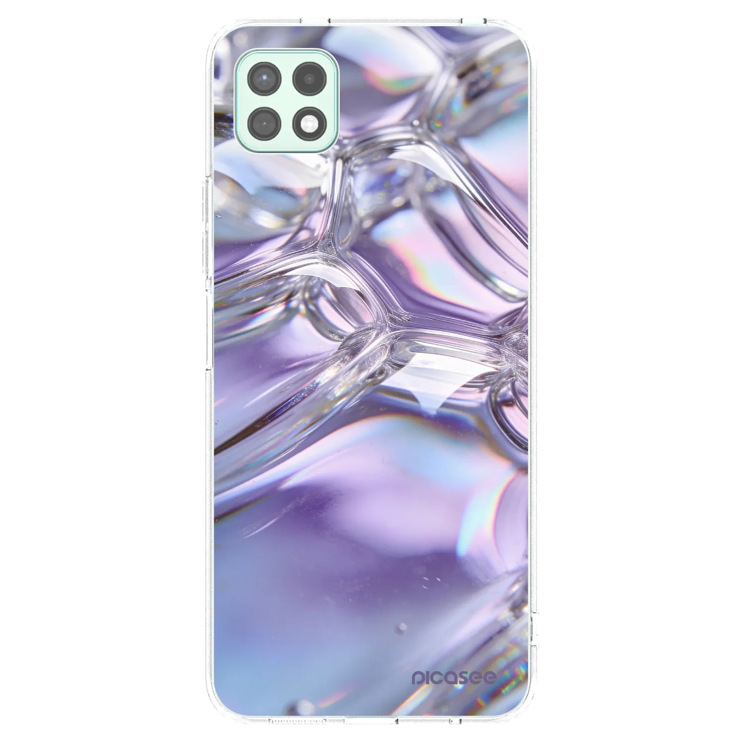 Picasee silikonska prozirna maskica za Samsung Galaxy A22 A226B 5G - Iridescent bubbles
