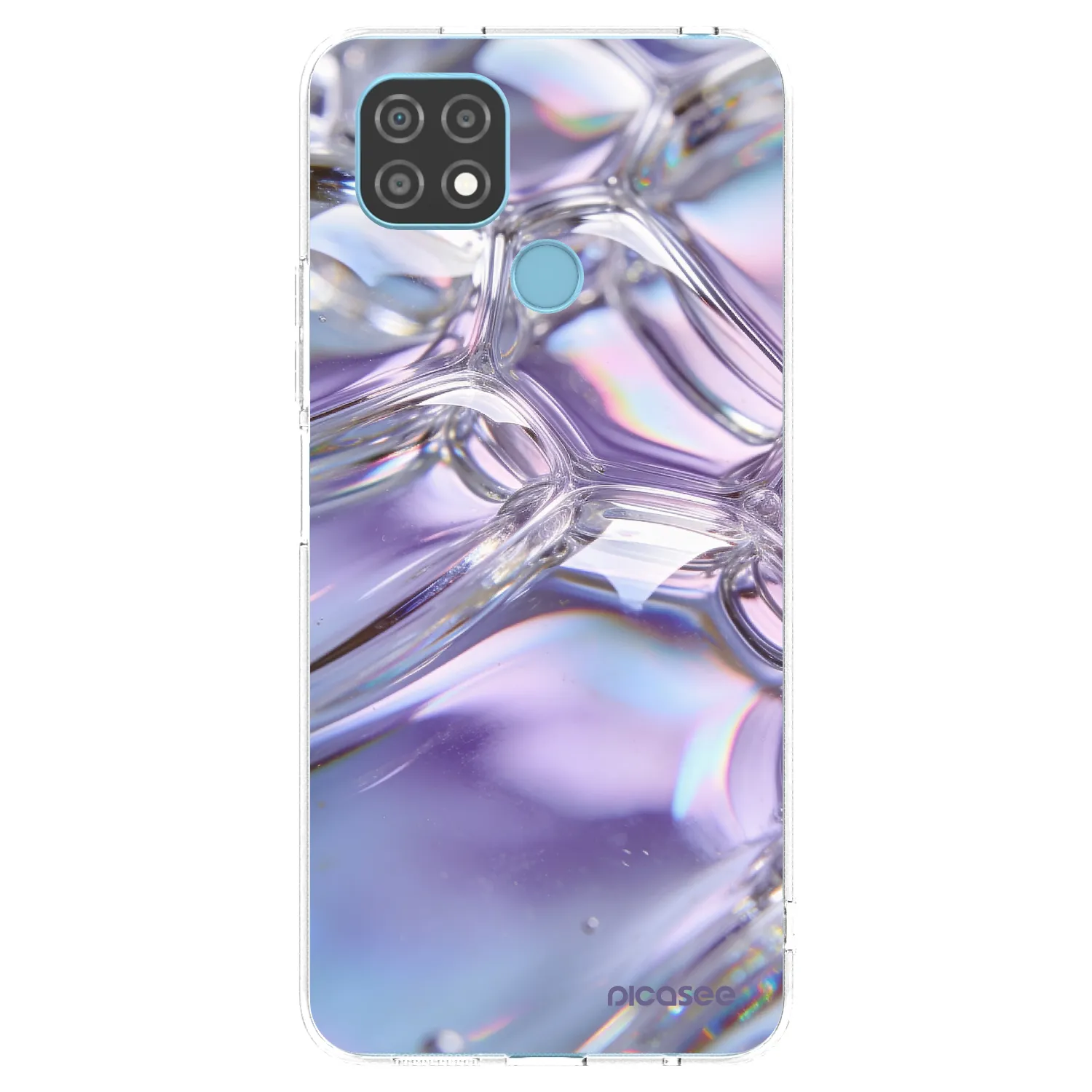 Picasee silikonska prozirna maskica za Realme C21 - Iridescent bubbles