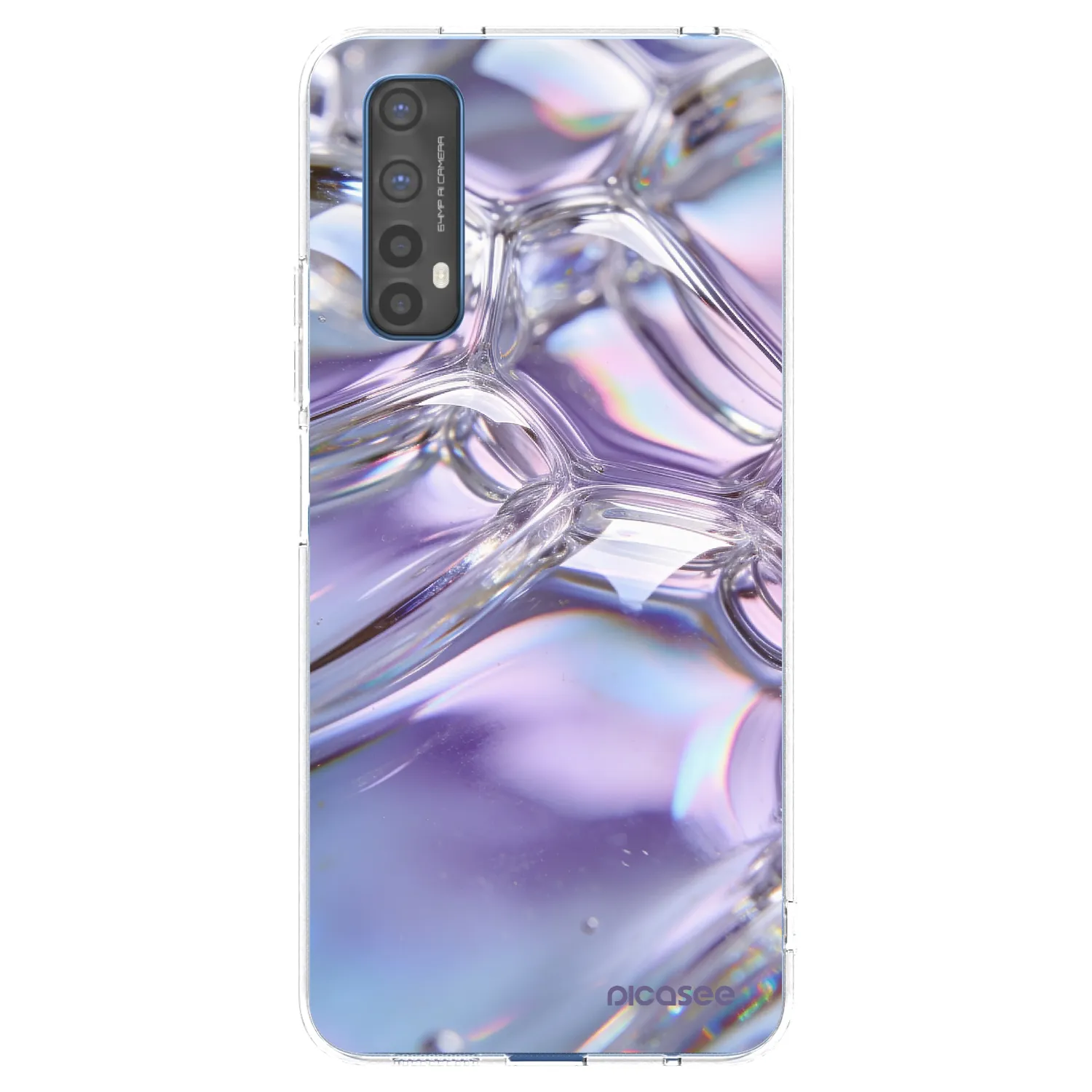 Picasee silikonska prozirna maskica za Realme 7 - Iridescent bubbles