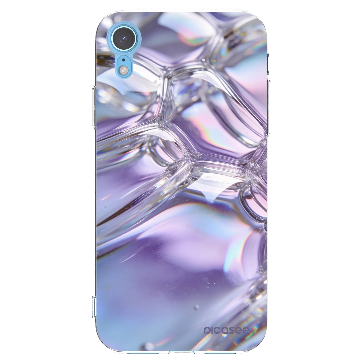 Picasee silikonska prozirna maskica za Apple iPhone XR - Iridescent bubbles