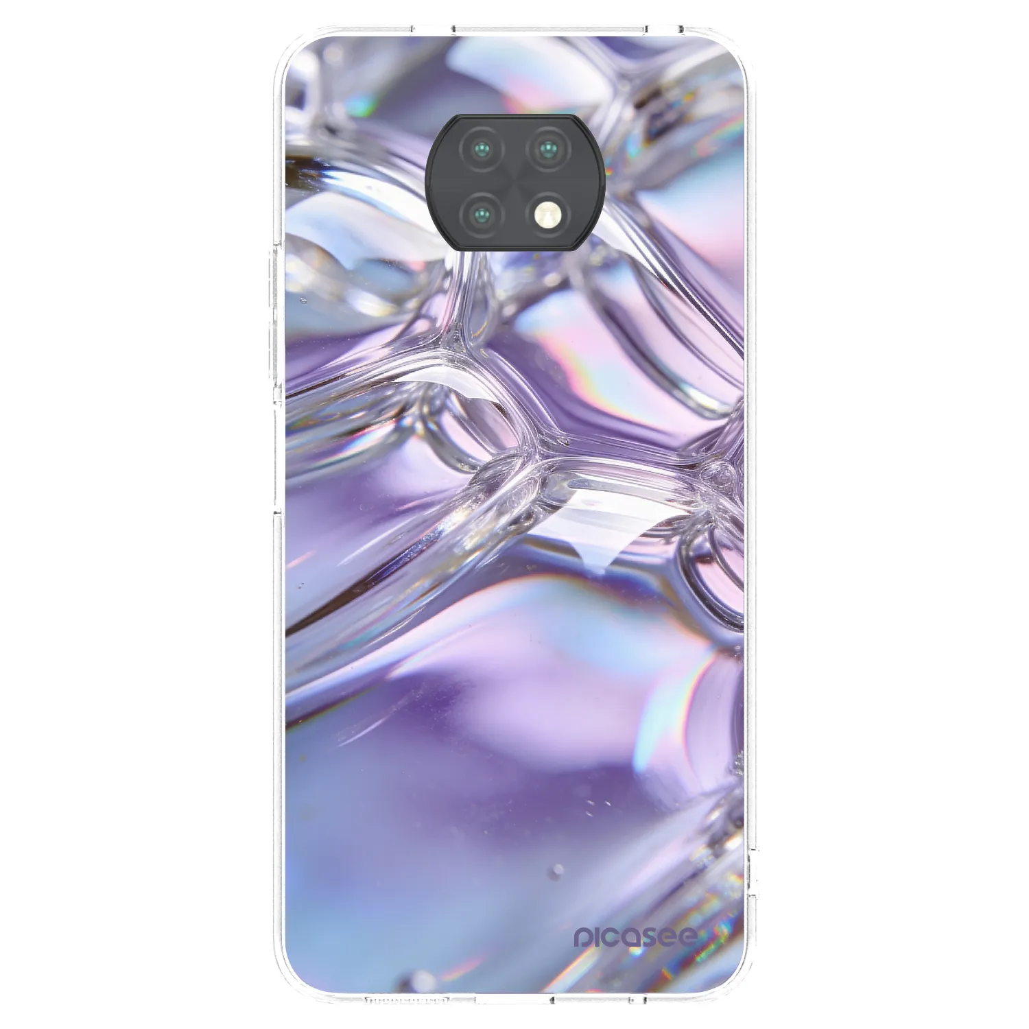 Picasee silikonska prozirna maskica za Xiaomi Redmi Note 9T - Iridescent bubbles
