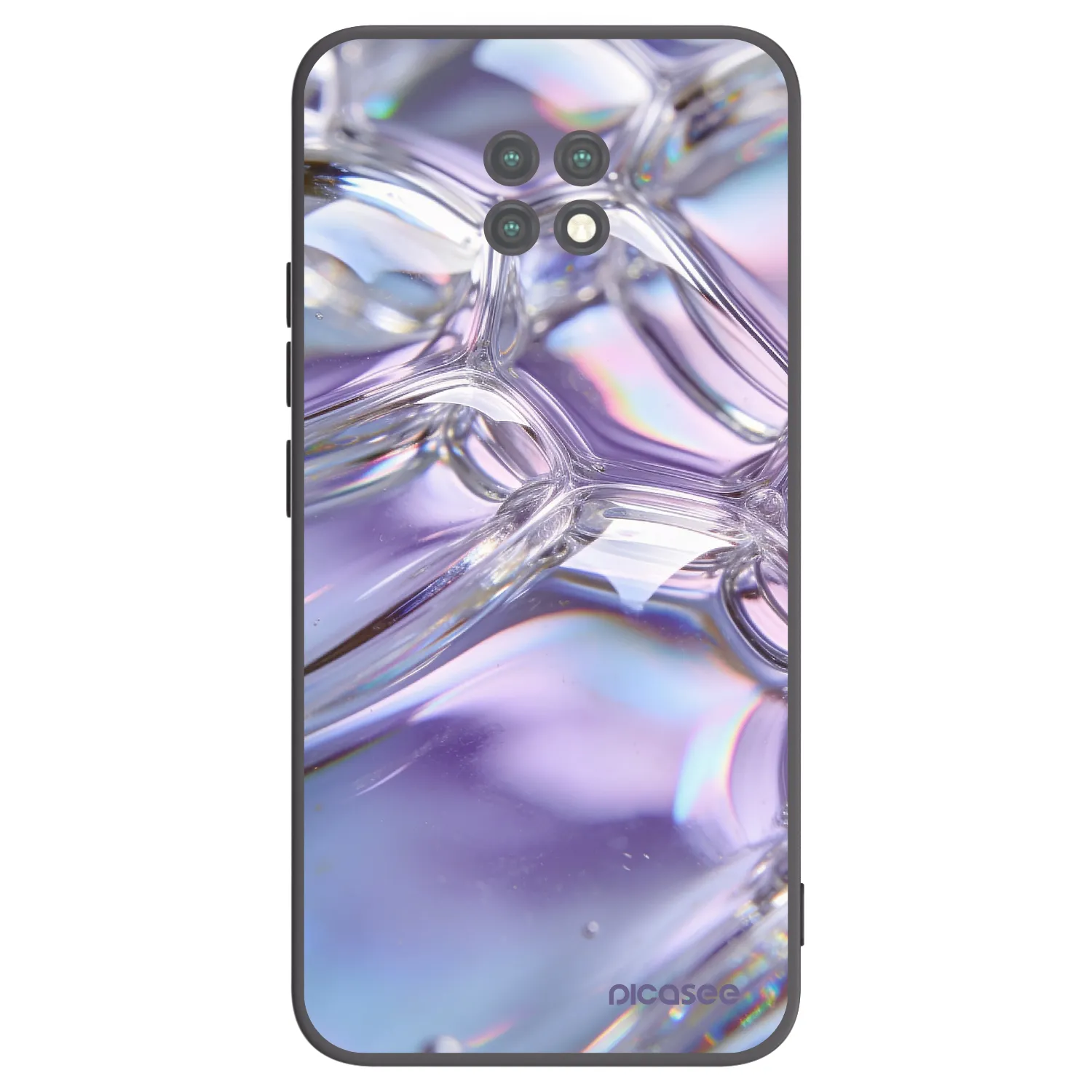 Picasee crna silikonska maskica za Xiaomi Redmi Note 9T - Iridescent bubbles