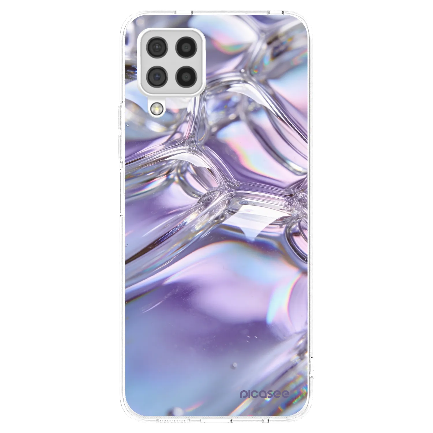 Picasee silikonska prozirna maskica za Samsung Galaxy A22 A225F 4G - Iridescent bubbles