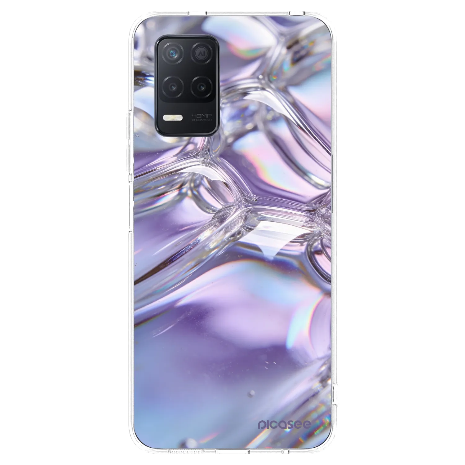 Picasee silikonska prozirna maskica za Realme 8 5G - Iridescent bubbles