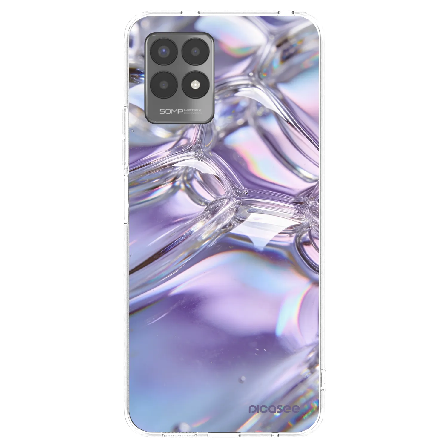 Picasee silikonska prozirna maskica za Realme 8i - Iridescent bubbles