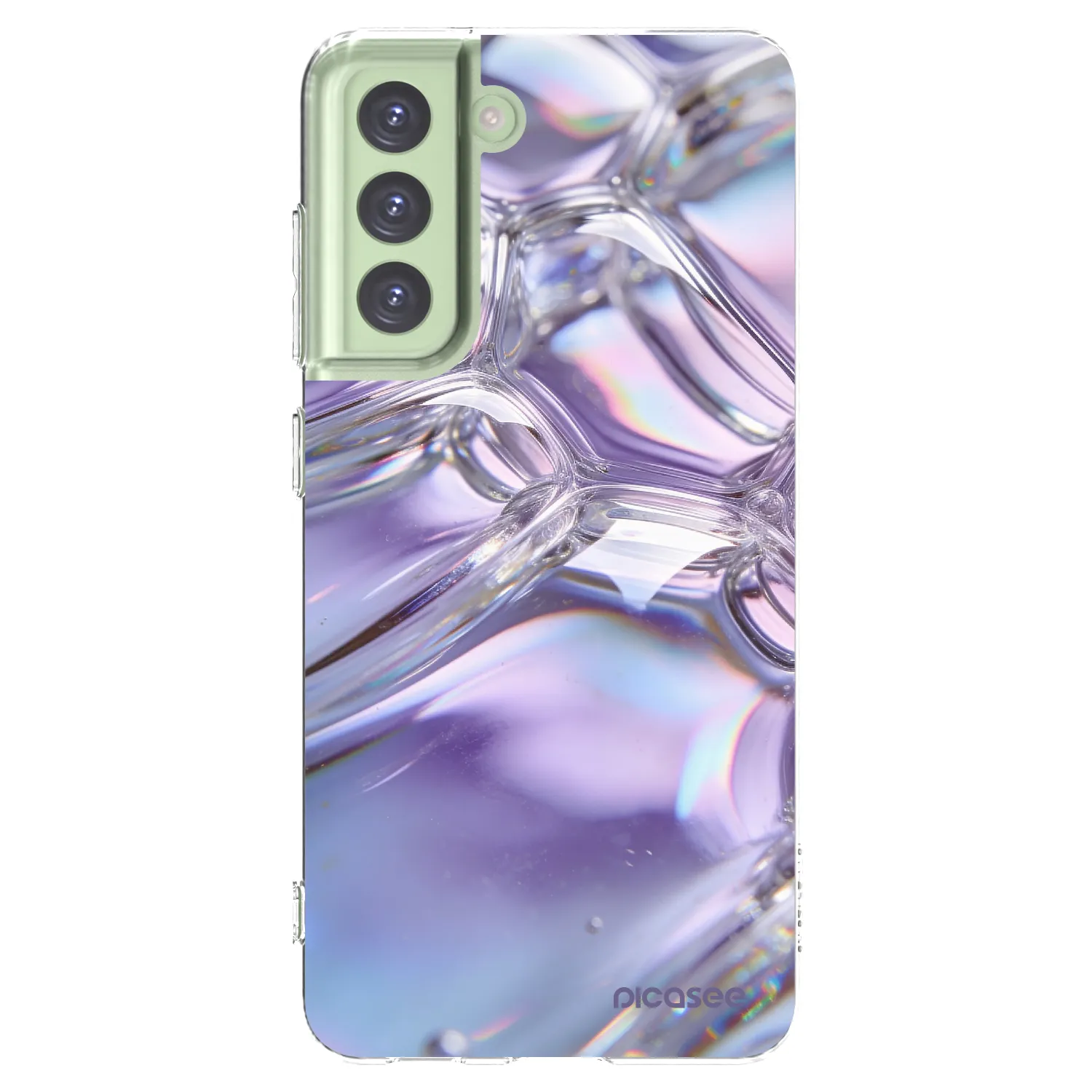 Picasee silikonska prozirna maskica za Samsung Galaxy S21 FE 5G - Iridescent bubbles