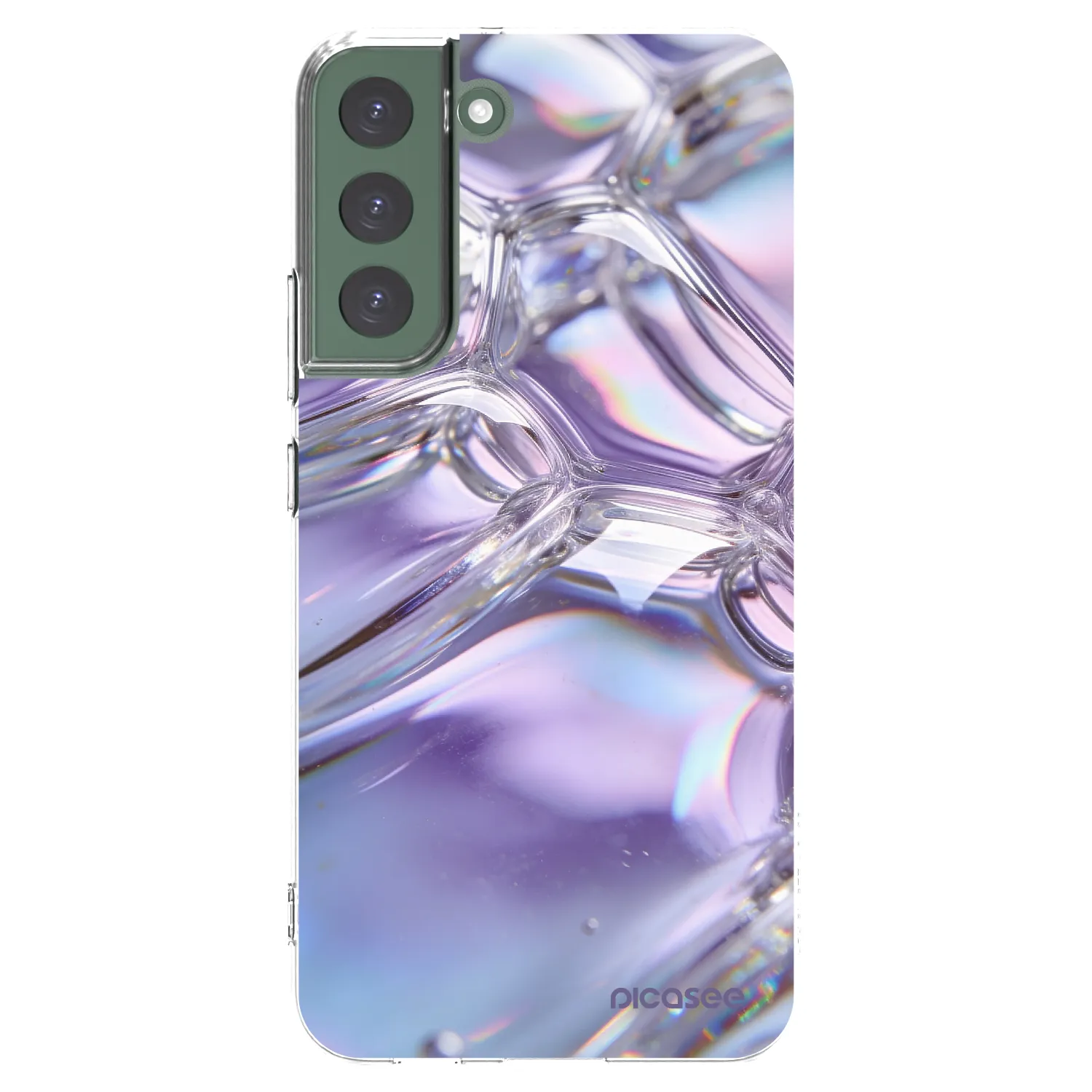 Picasee silikonska prozirna maskica za Samsung Galaxy S22+ 5G - Iridescent bubbles