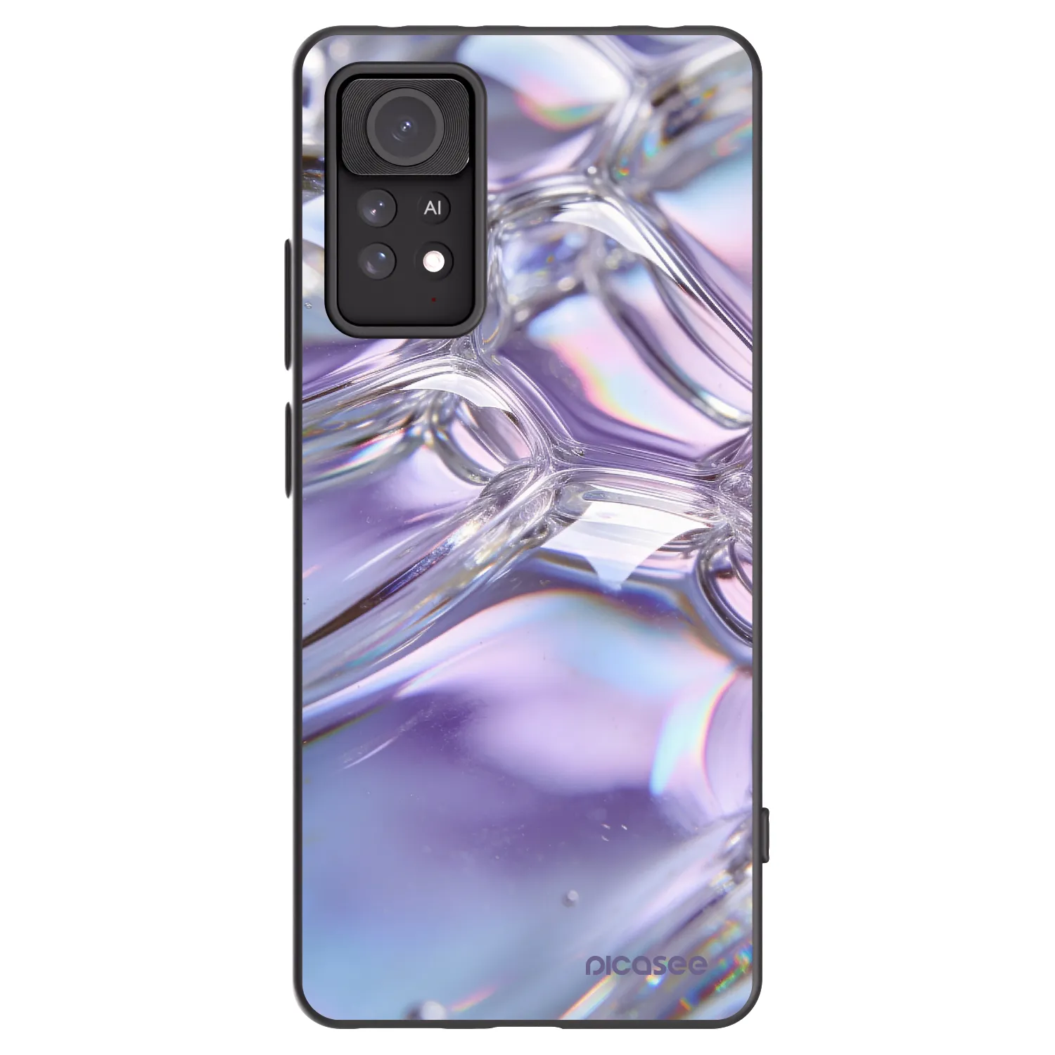 Picasee crna silikonska maskica za Xiaomi Redmi Note 11 Pro - Iridescent bubbles