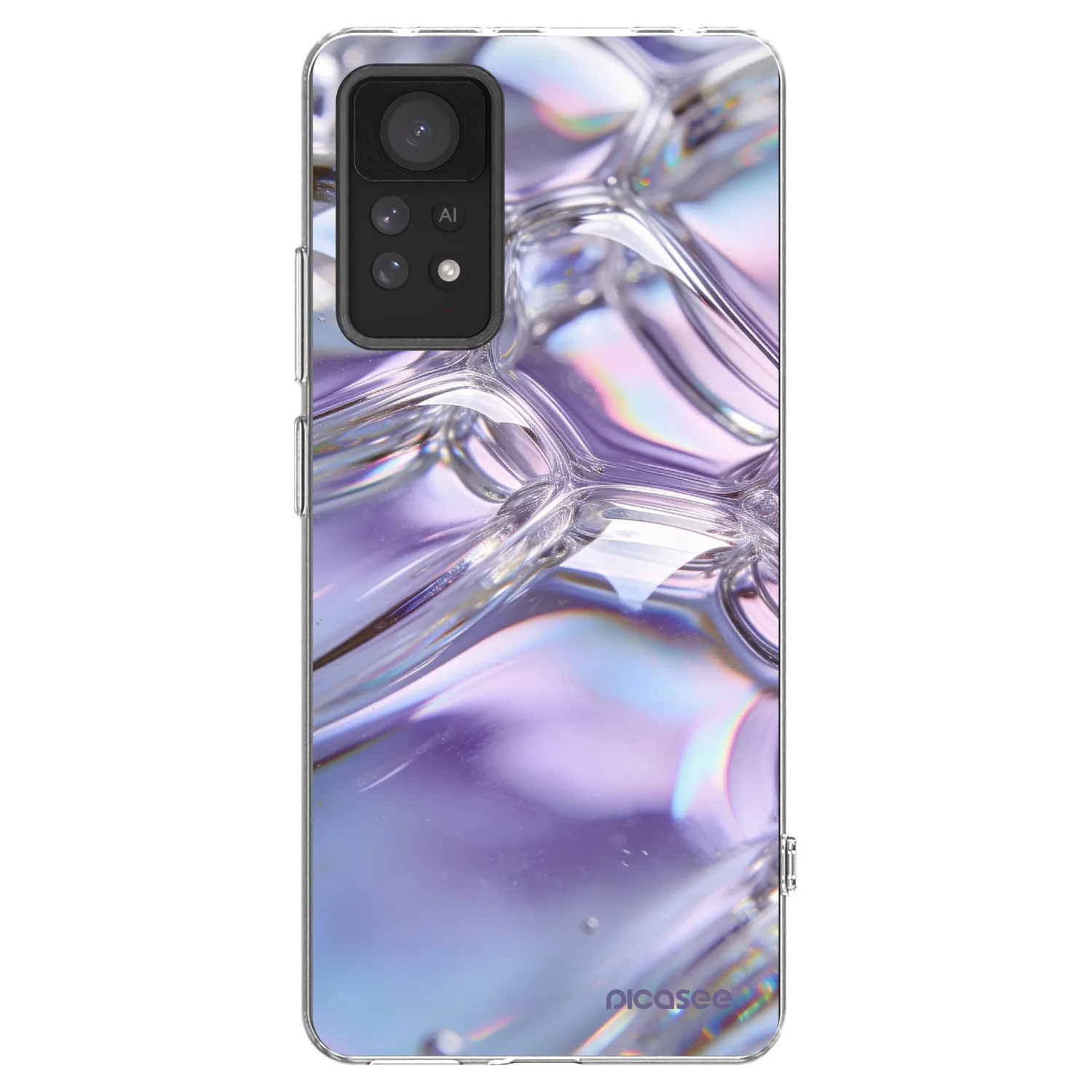Picasee silikonska prozirna maskica za Xiaomi Redmi Note 11 Pro - Iridescent bubbles