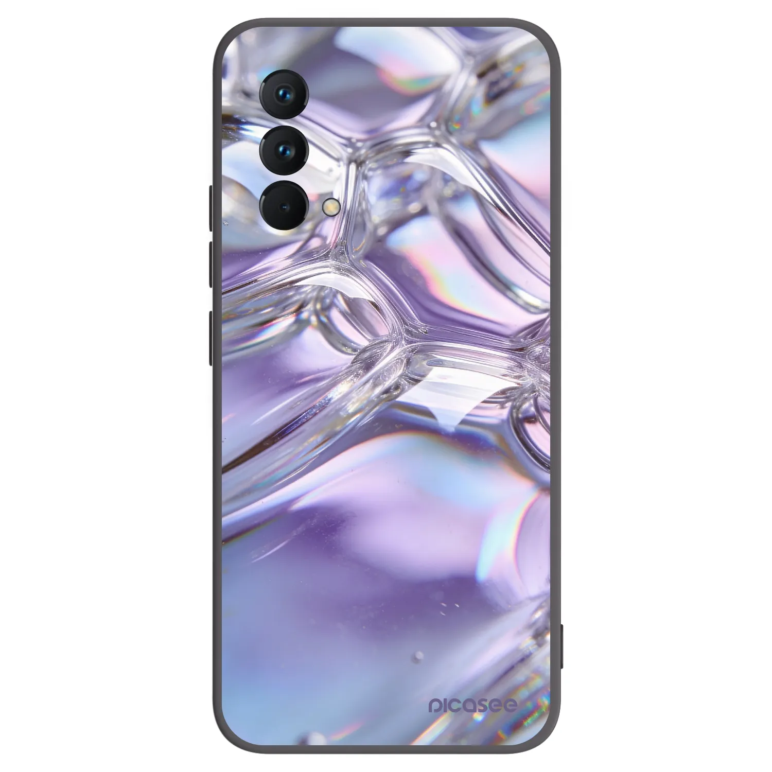 Picasee crna silikonska maskica za Realme GT Master Edition 5G - Iridescent bubbles