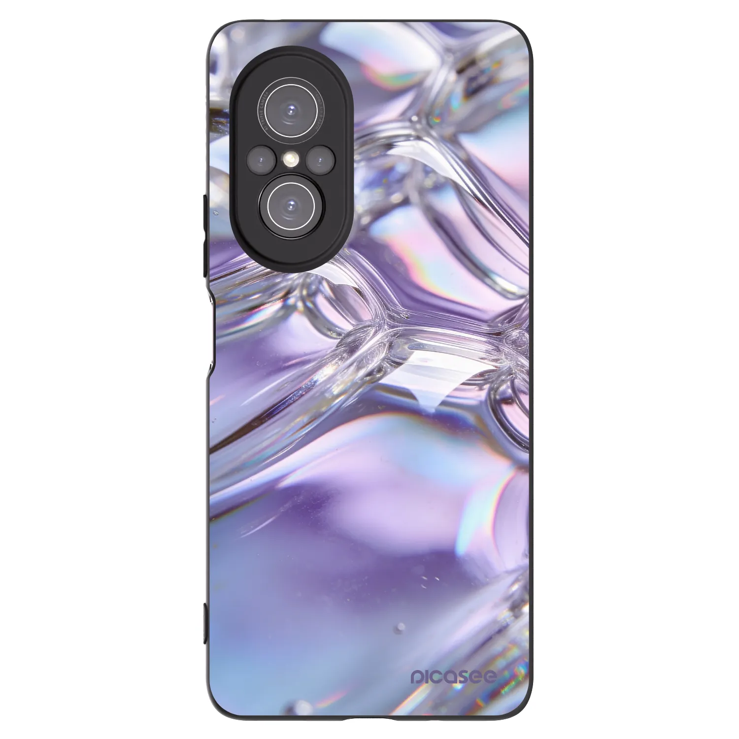 Picasee crna silikonska maskica za Huawei Nova 9 SE - Iridescent bubbles