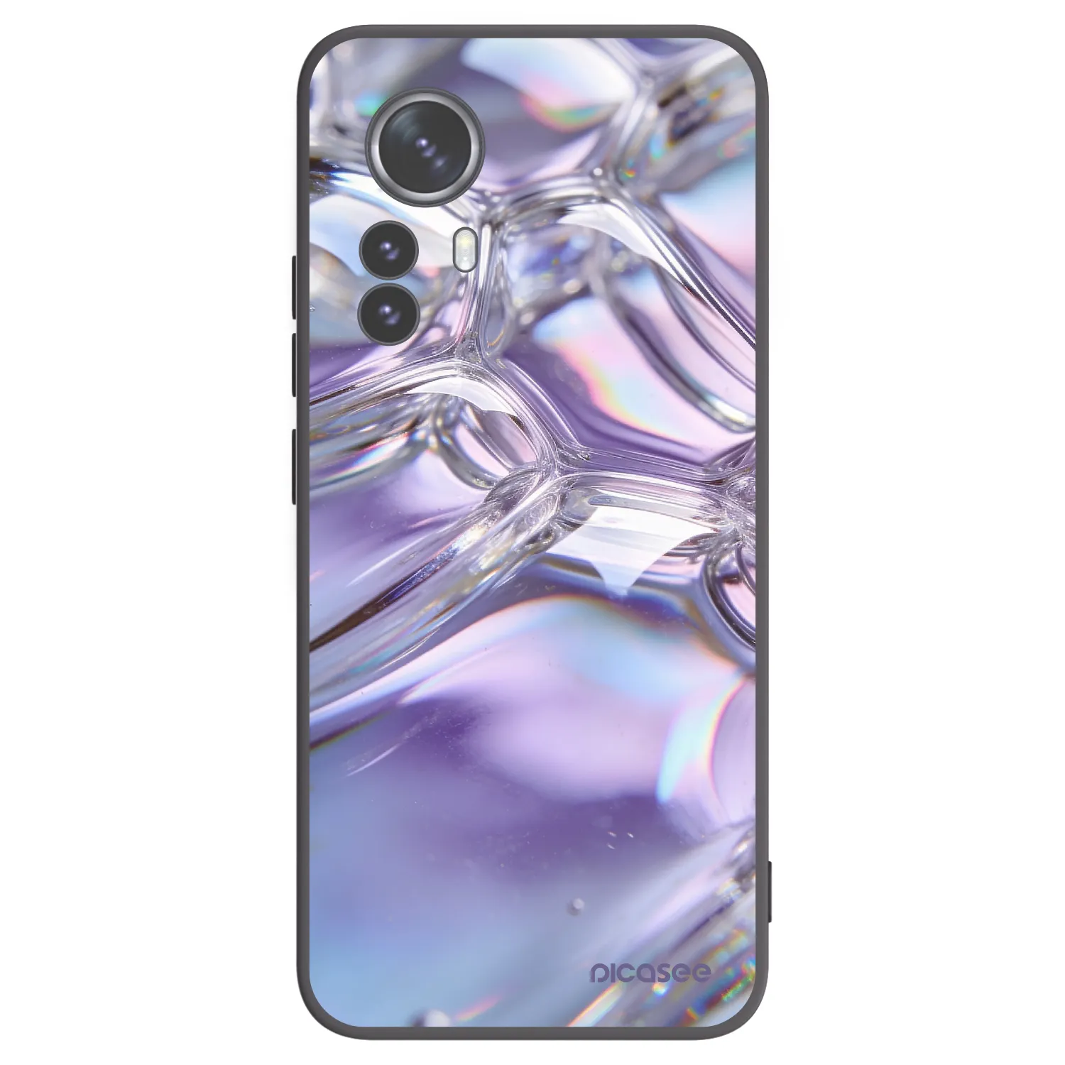 Picasee crna silikonska maskica za Xiaomi 12 Pro - Iridescent bubbles