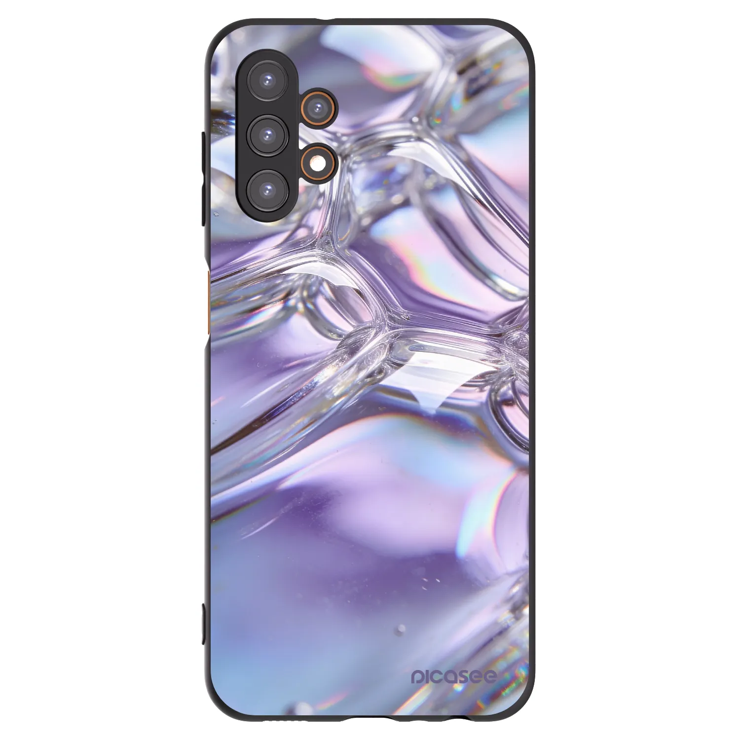 Picasee crna silikonska maskica za Samsung Galaxy A13 4G A135 - Iridescent bubbles