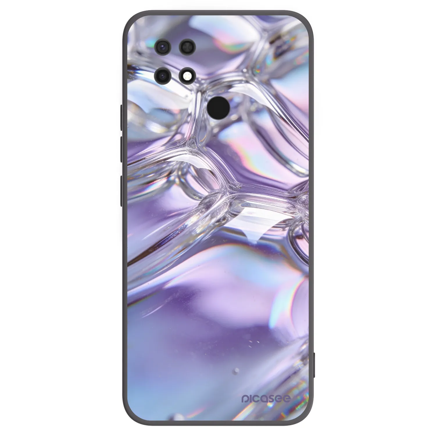 Picasee crna silikonska maskica za Xiaomi Redmi 10C - Iridescent bubbles