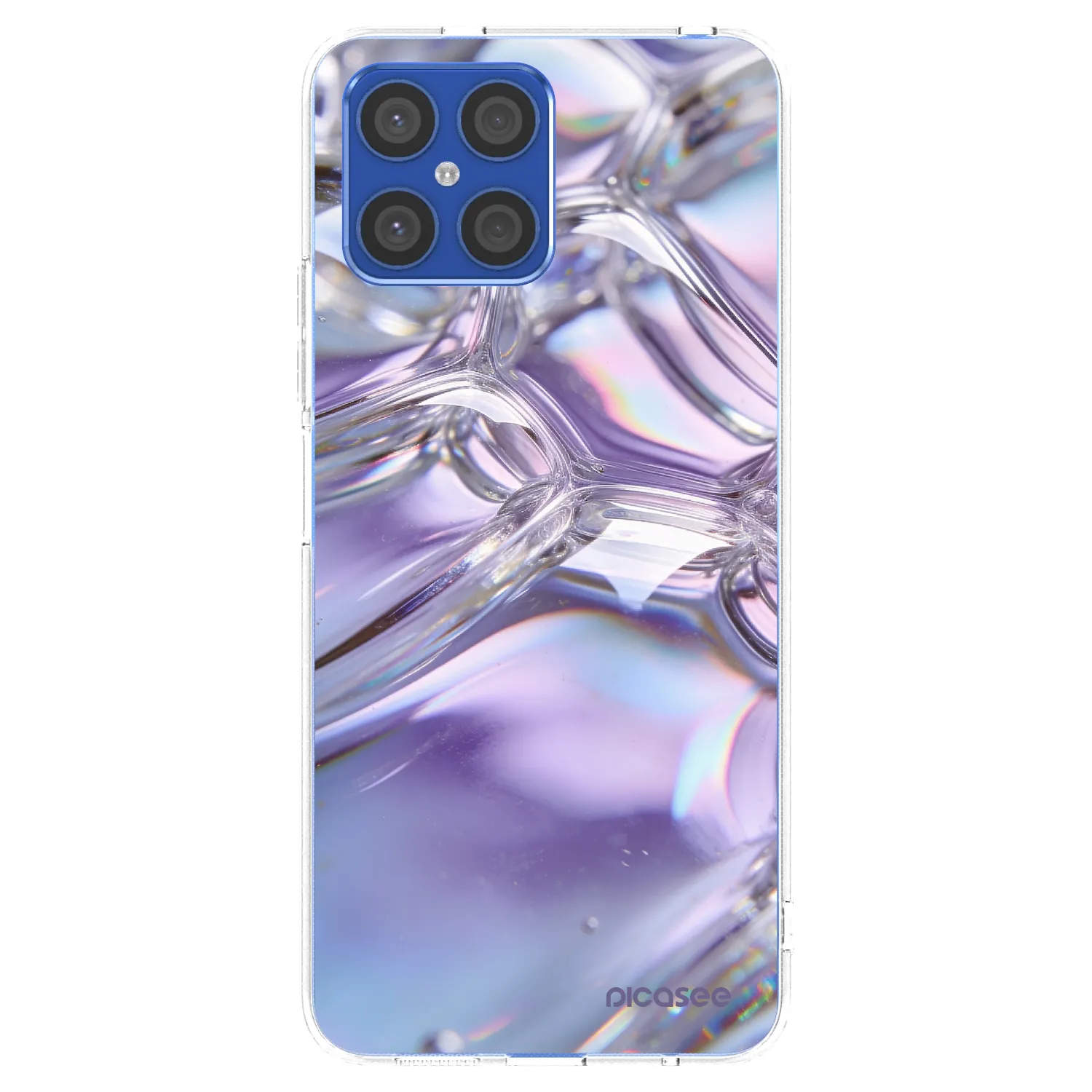 Picasee silikonska prozirna maskica za Honor X8 4G - Iridescent bubbles