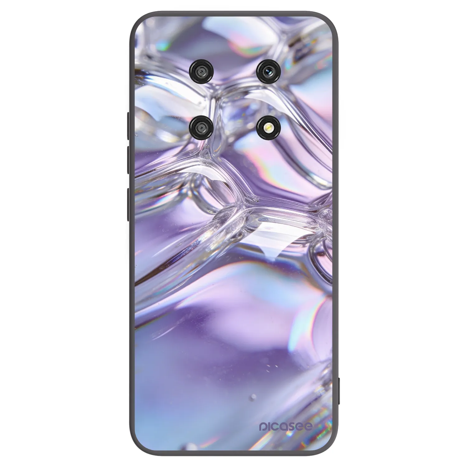Picasee crna silikonska maskica za Honor Magic4 Lite 5G - Iridescent bubbles