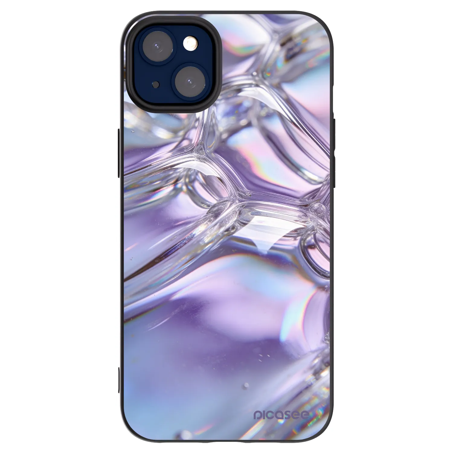 Picasee crna silikonska maskica za Apple iPhone 14 Plus - Iridescent bubbles