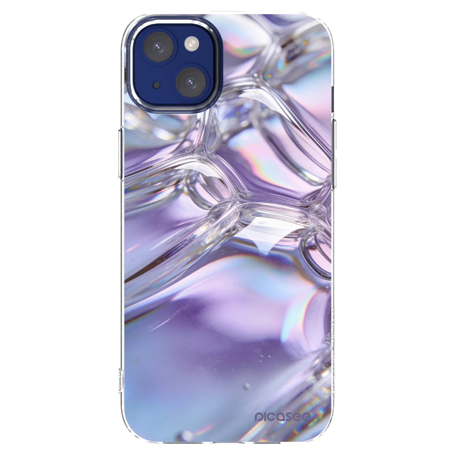 Picasee silikonska prozirna maskica za Apple iPhone 14 Plus - Iridescent bubbles