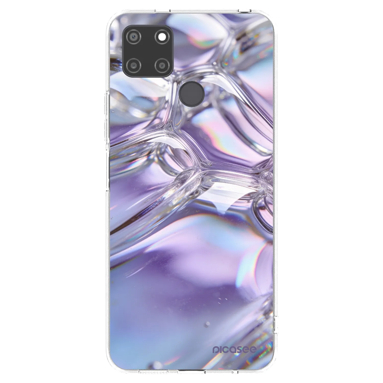 Picasee silikonska prozirna maskica za Realme C21Y - Iridescent bubbles