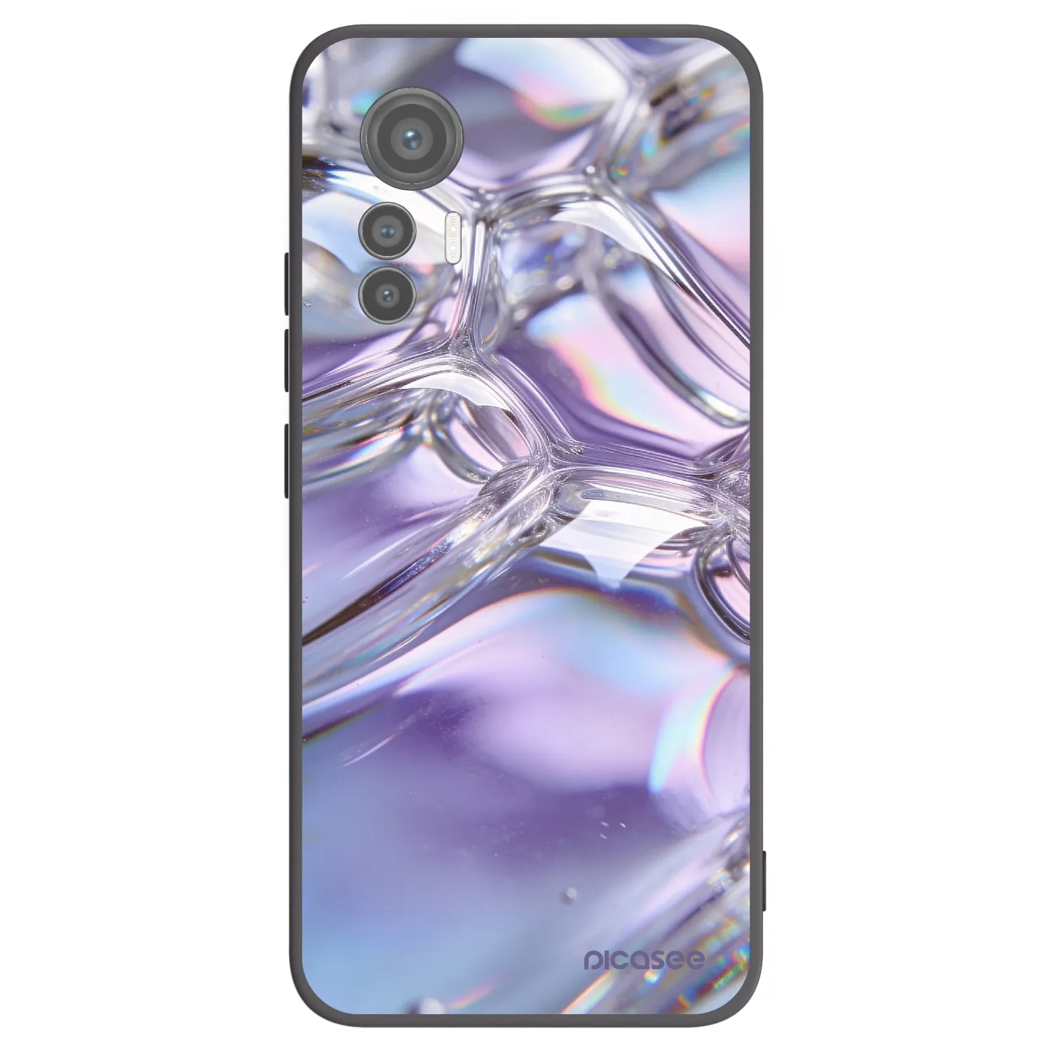 Picasee crna silikonska maskica za Xiaomi 12 Lite - Iridescent bubbles