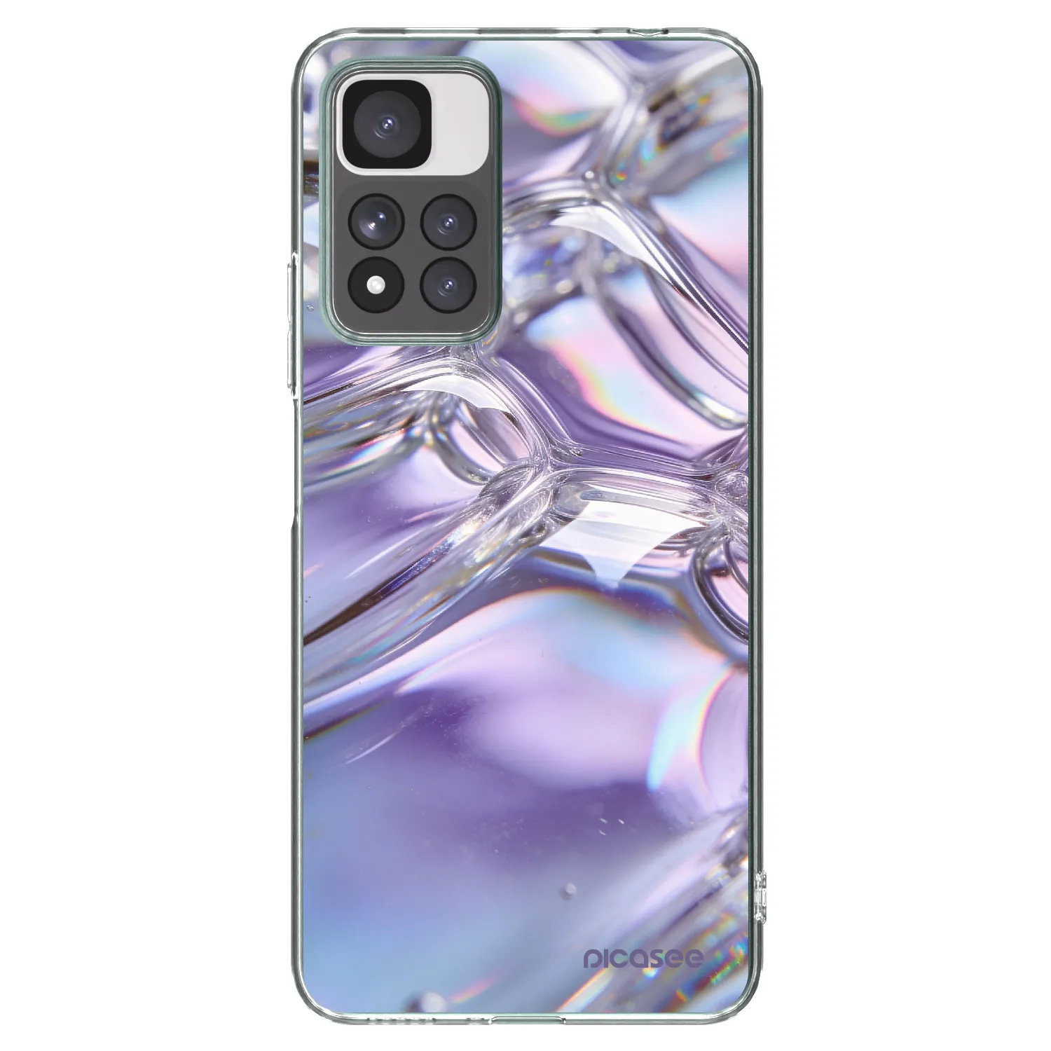 Picasee silikonska prozirna maskica za Xiaomi Redmi Note 11 Pro+ 5G - Iridescent bubbles