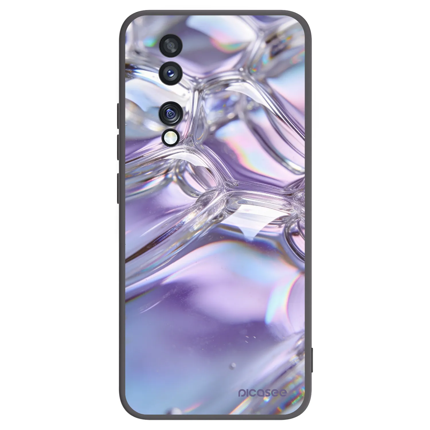 Picasee crna silikonska maskica za Honor 70 - Iridescent bubbles