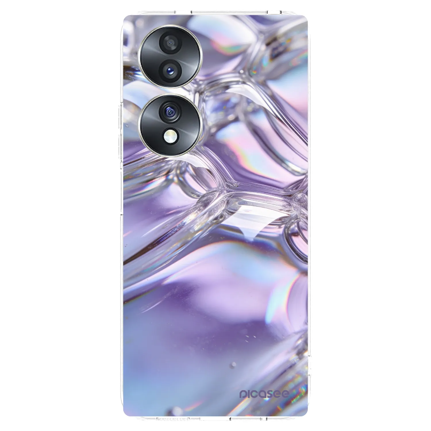 Picasee silikonska prozirna maskica za Honor 70 - Iridescent bubbles