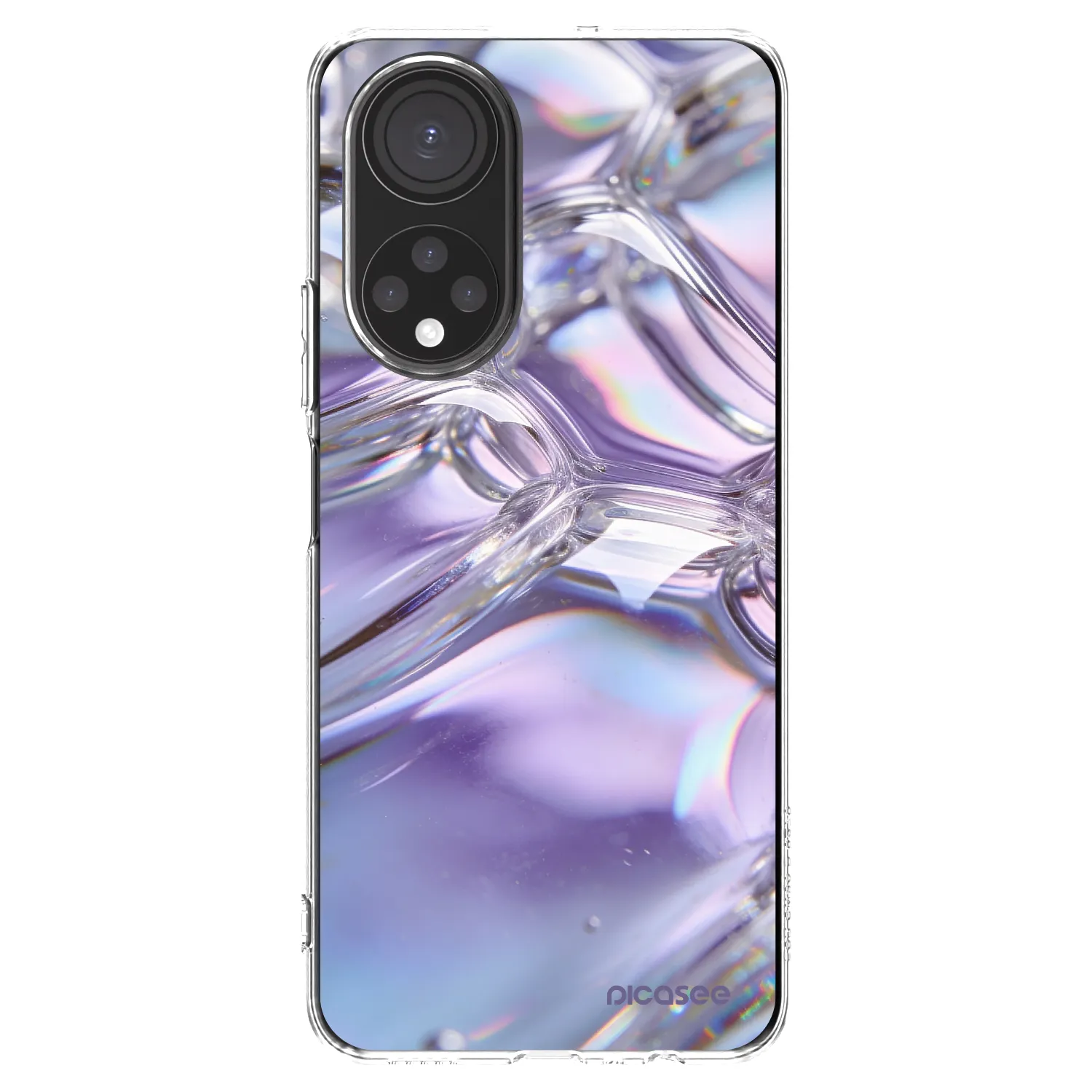 Picasee silikonska prozirna maskica za Honor X7 - Iridescent bubbles