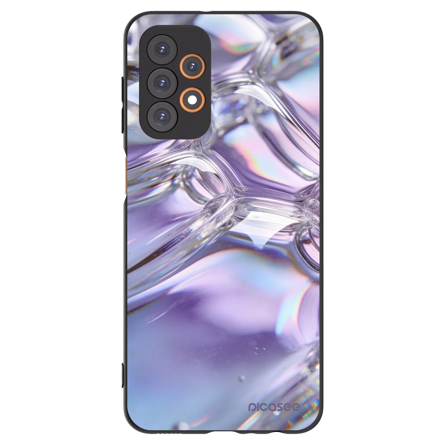 Picasee crna silikonska maskica za Samsung Galaxy A23 A235F 4G - Iridescent bubbles