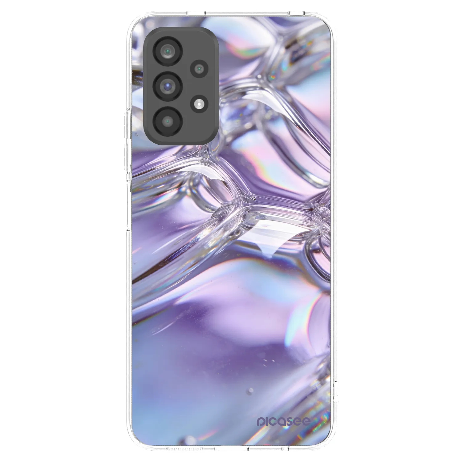 Picasee silikonska prozirna maskica za Samsung Galaxy A73 5G - Iridescent bubbles
