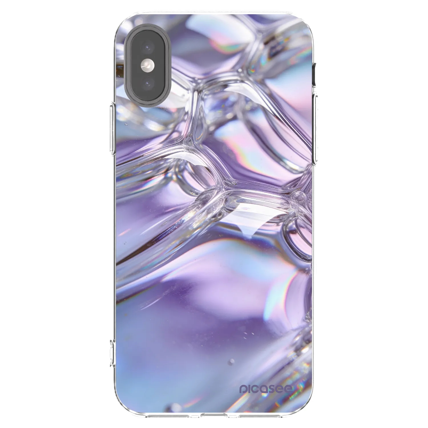 Picasee silikonska prozirna maskica za Apple iPhone X/XS - Iridescent bubbles