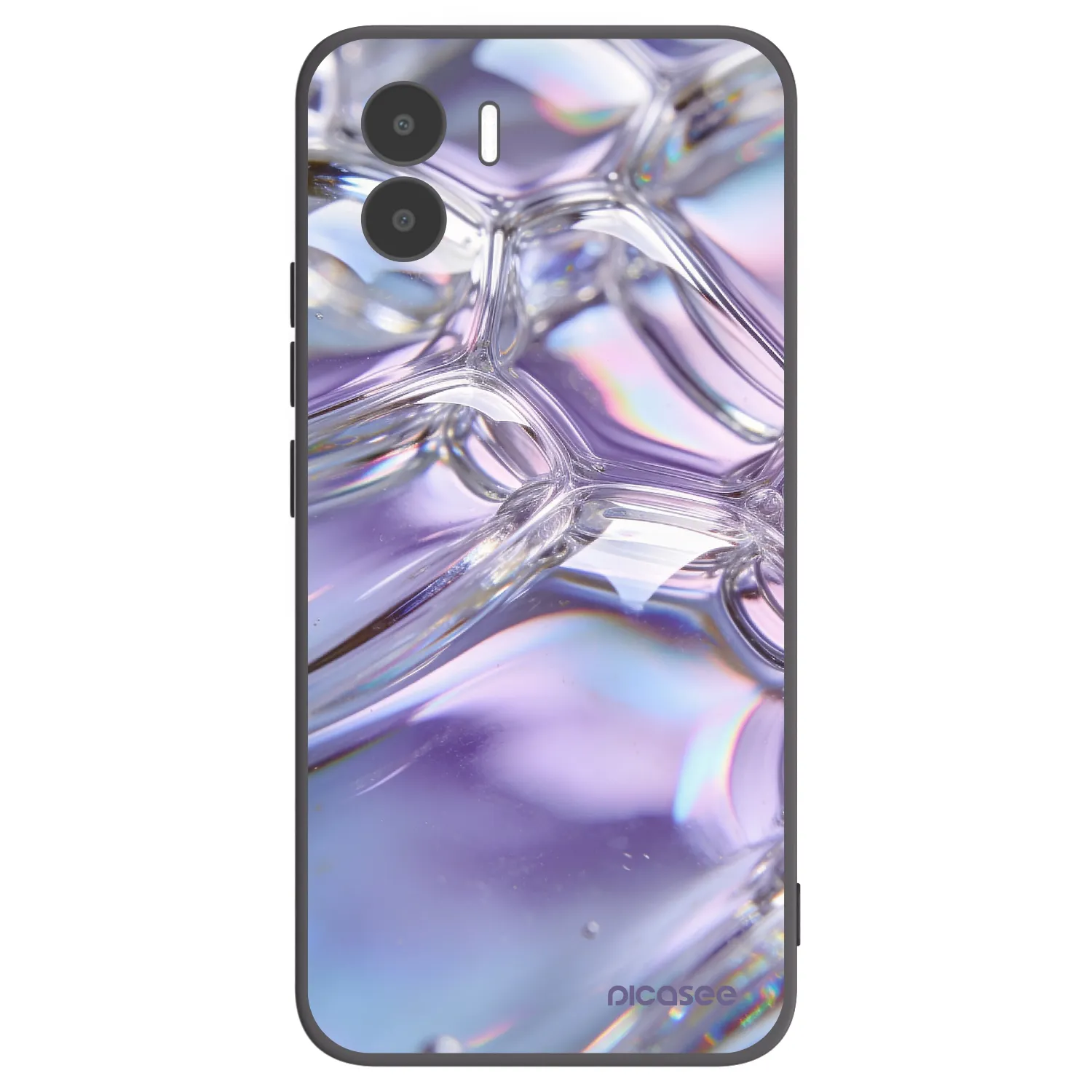 Picasee crna silikonska maskica za Xiaomi Redmi A1 - Iridescent bubbles