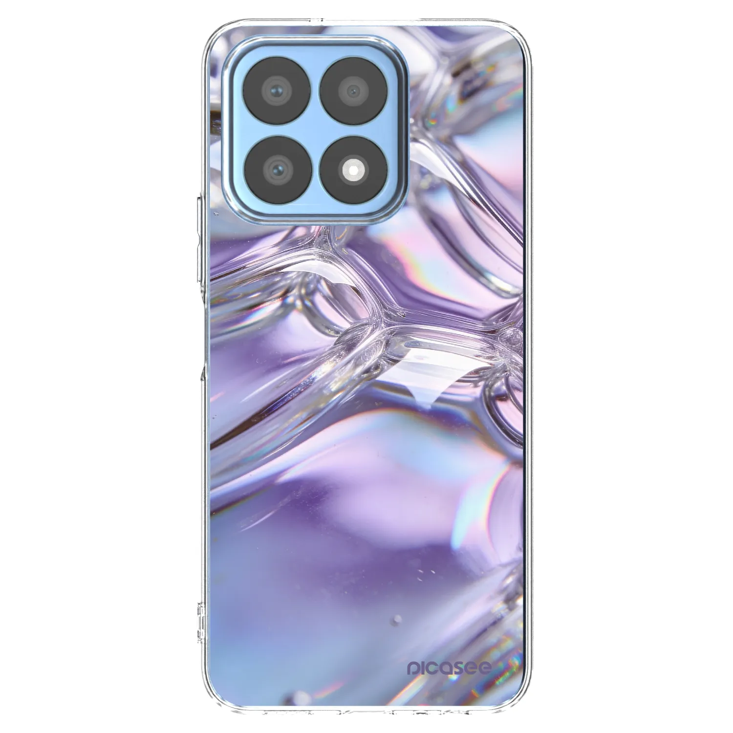 Picasee silikonska prozirna maskica za Honor X8a - Iridescent bubbles