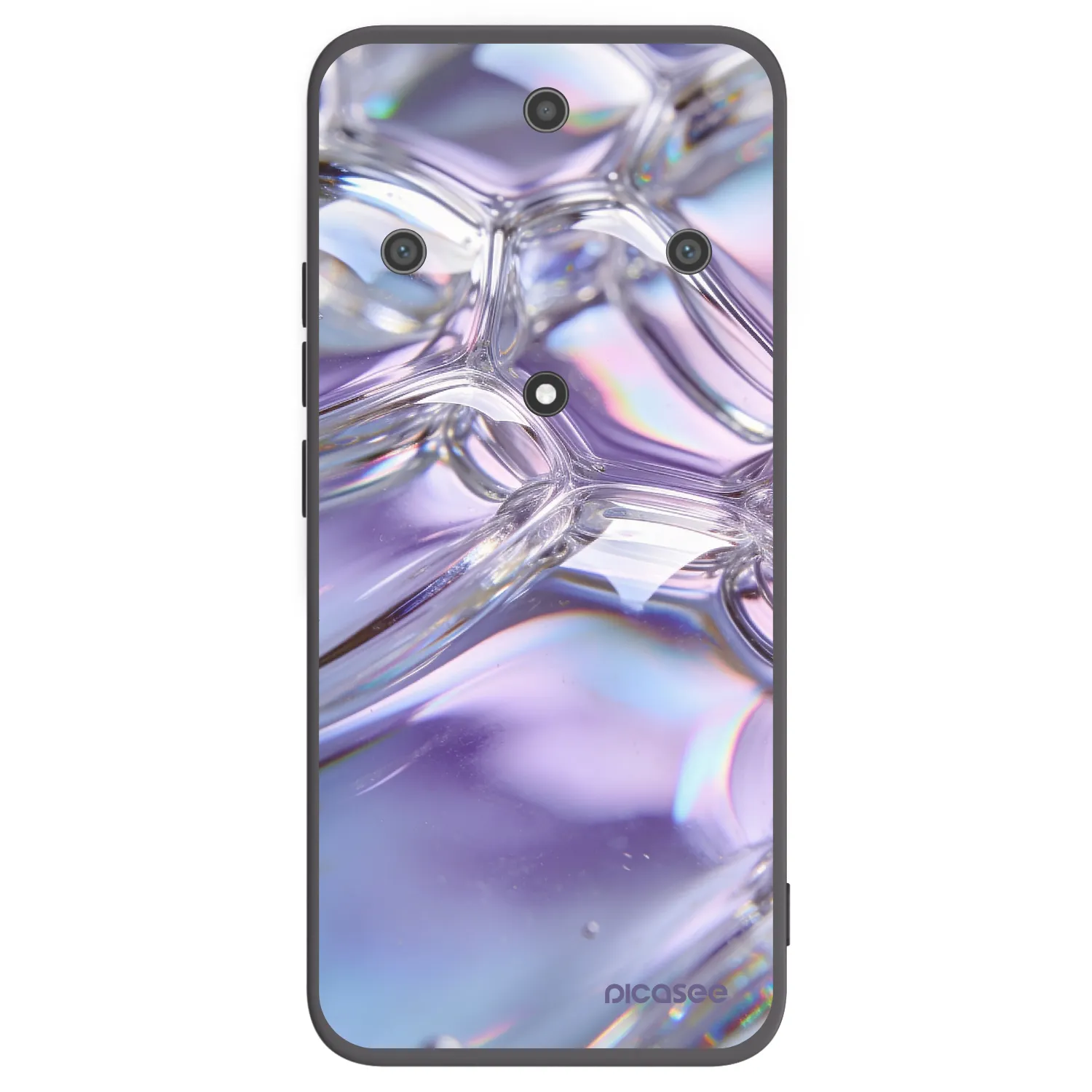 Picasee crna silikonska maskica za Honor Magic5 Lite 5G - Iridescent bubbles
