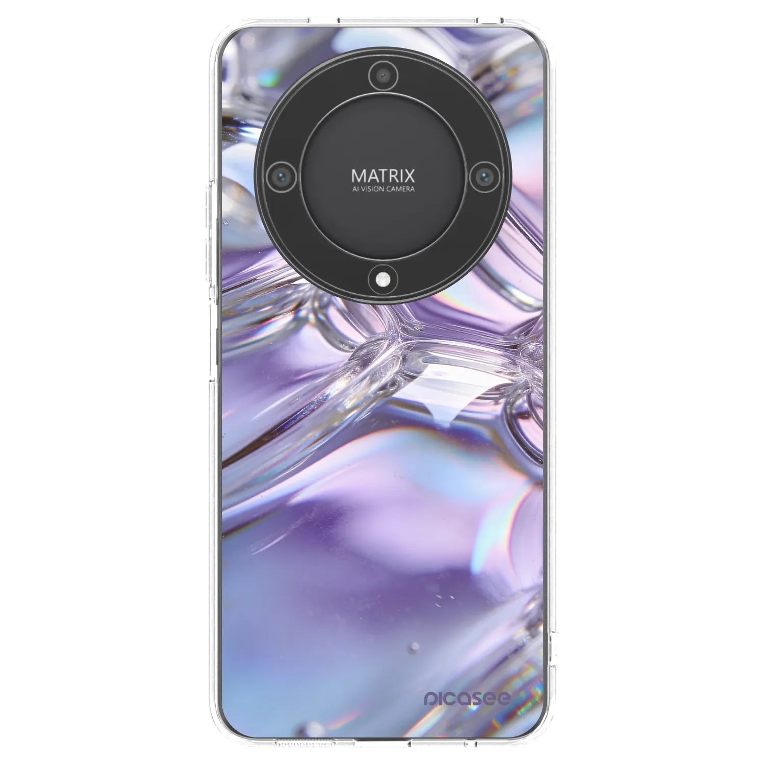 Picasee silikonska prozirna maskica za Honor Magic5 Lite 5G - Iridescent bubbles