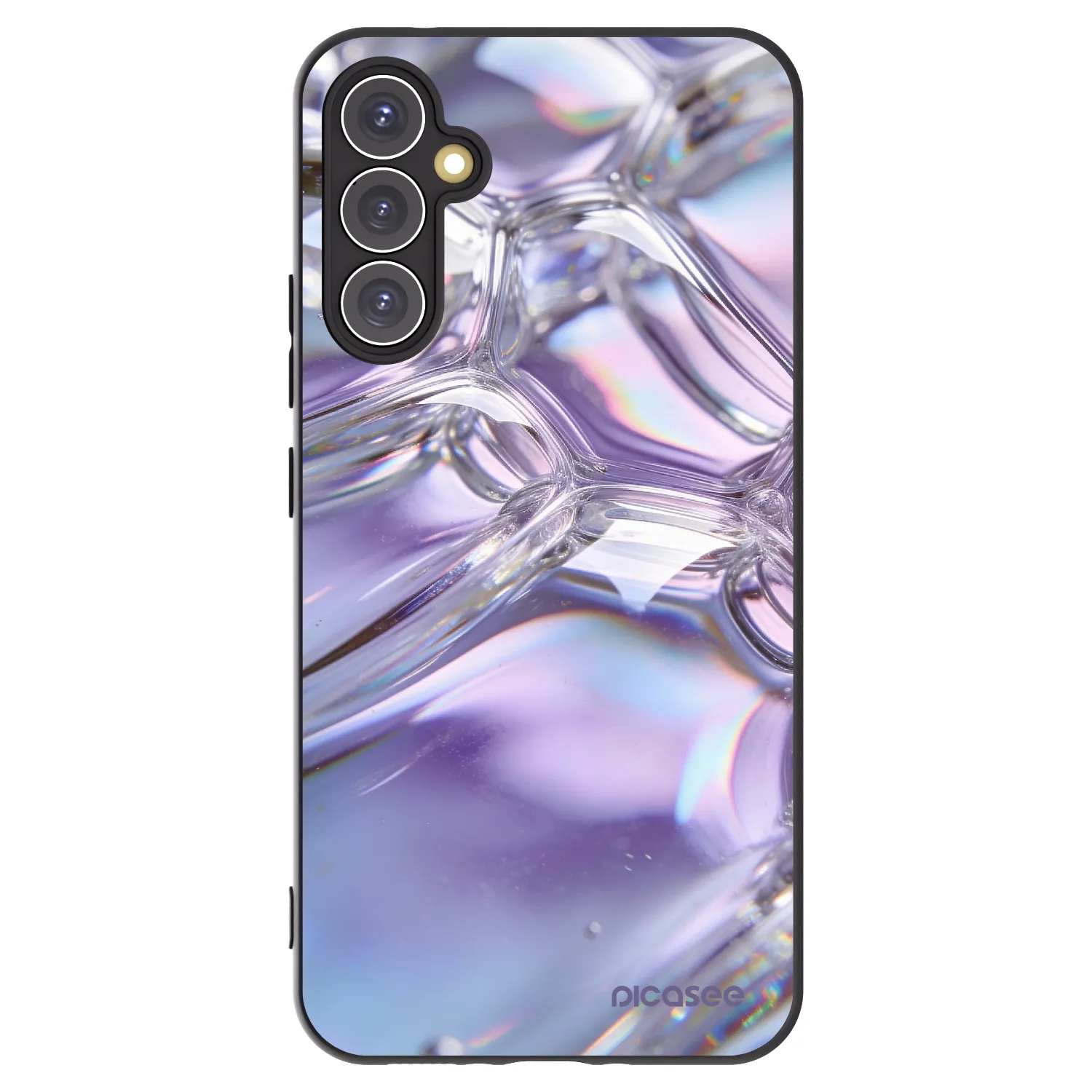 Picasee crna silikonska maskica za Samsung Galaxy A34 5G A346B - Iridescent bubbles