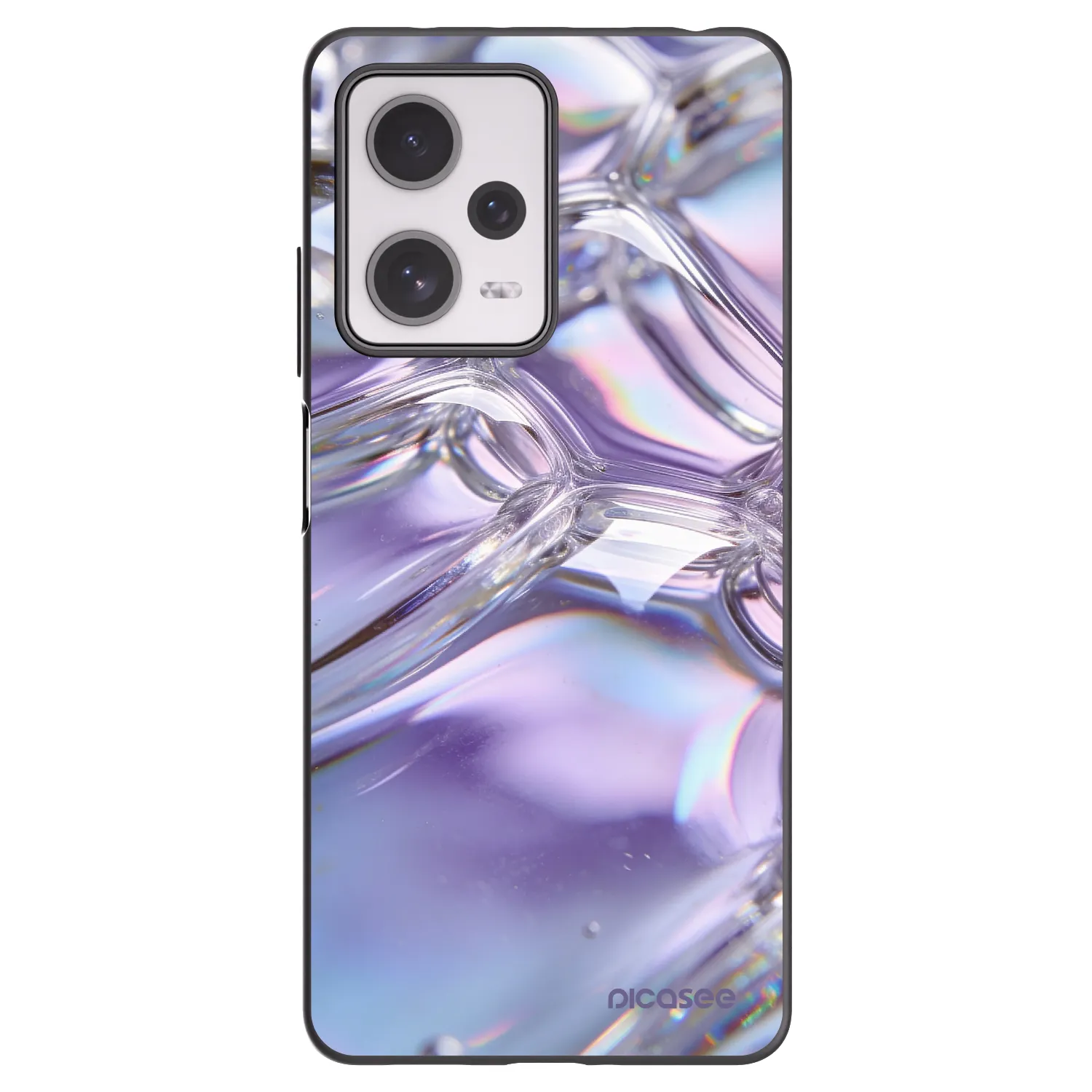 Picasee crna silikonska maskica za Xiaomi Redmi Note 12 Pro+ 5G - Iridescent bubbles