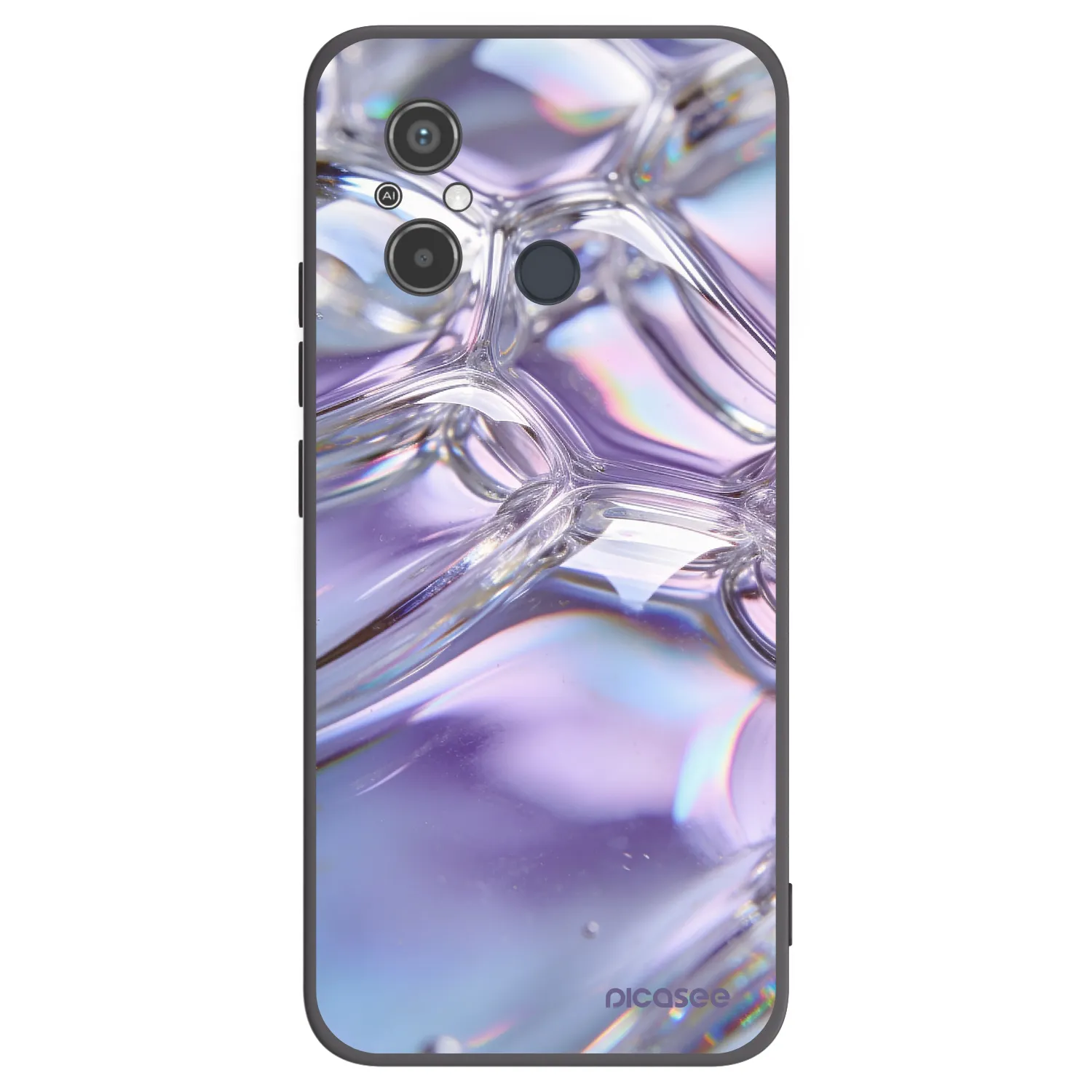 Picasee crna silikonska maskica za Xiaomi Redmi 12C - Iridescent bubbles