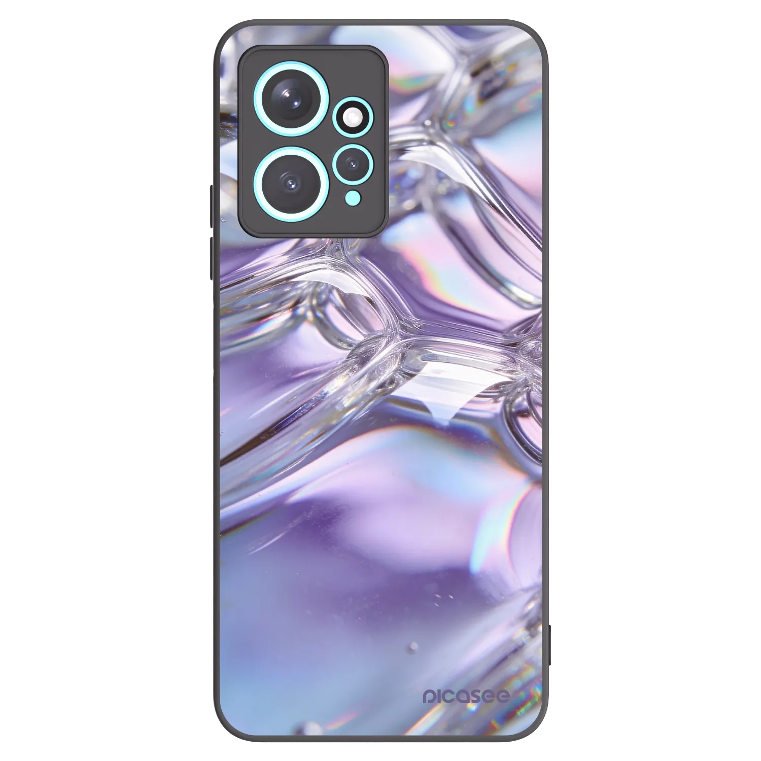 Picasee crna silikonska maskica za Xiaomi Redmi Note 12 4G - Iridescent bubbles