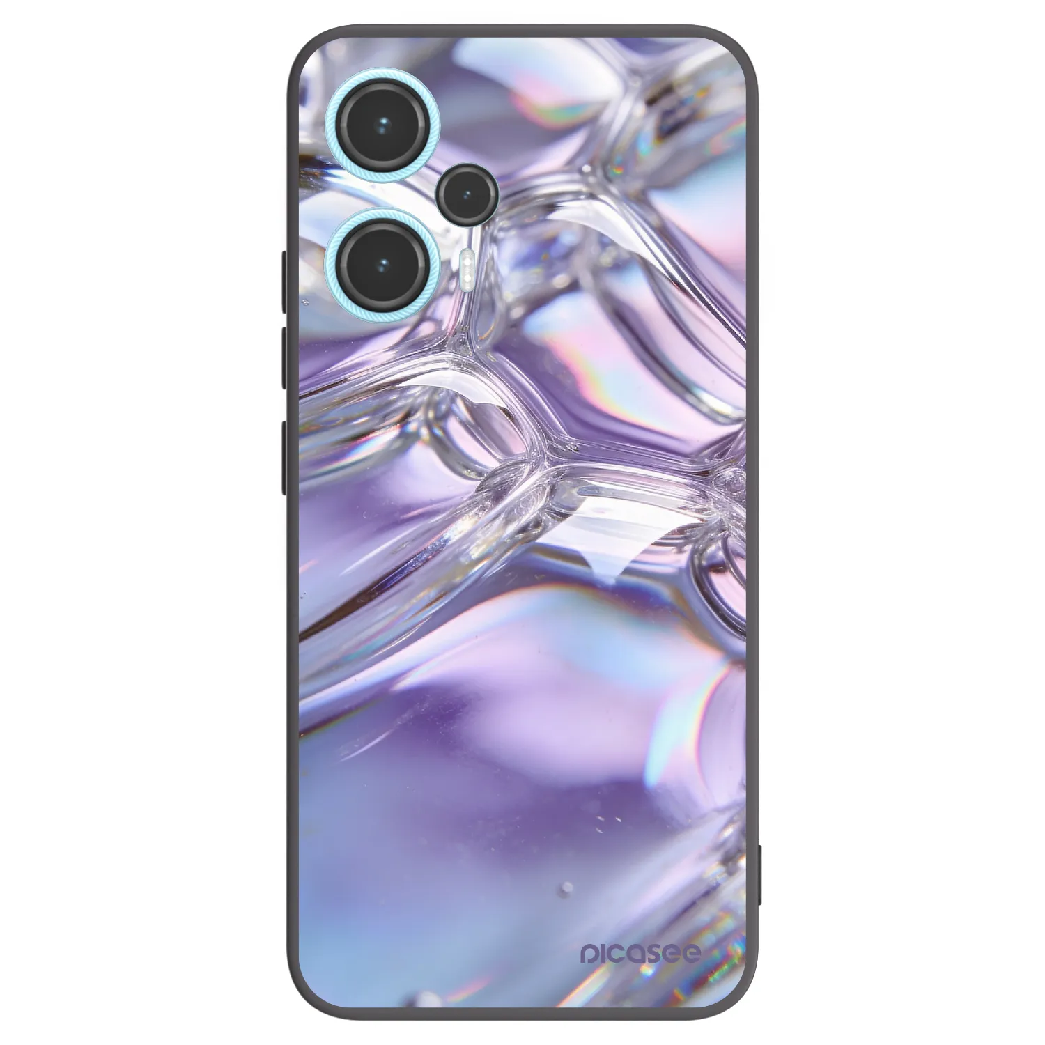 Picasee crna silikonska maskica za Xiaomi Poco F5 - Iridescent bubbles