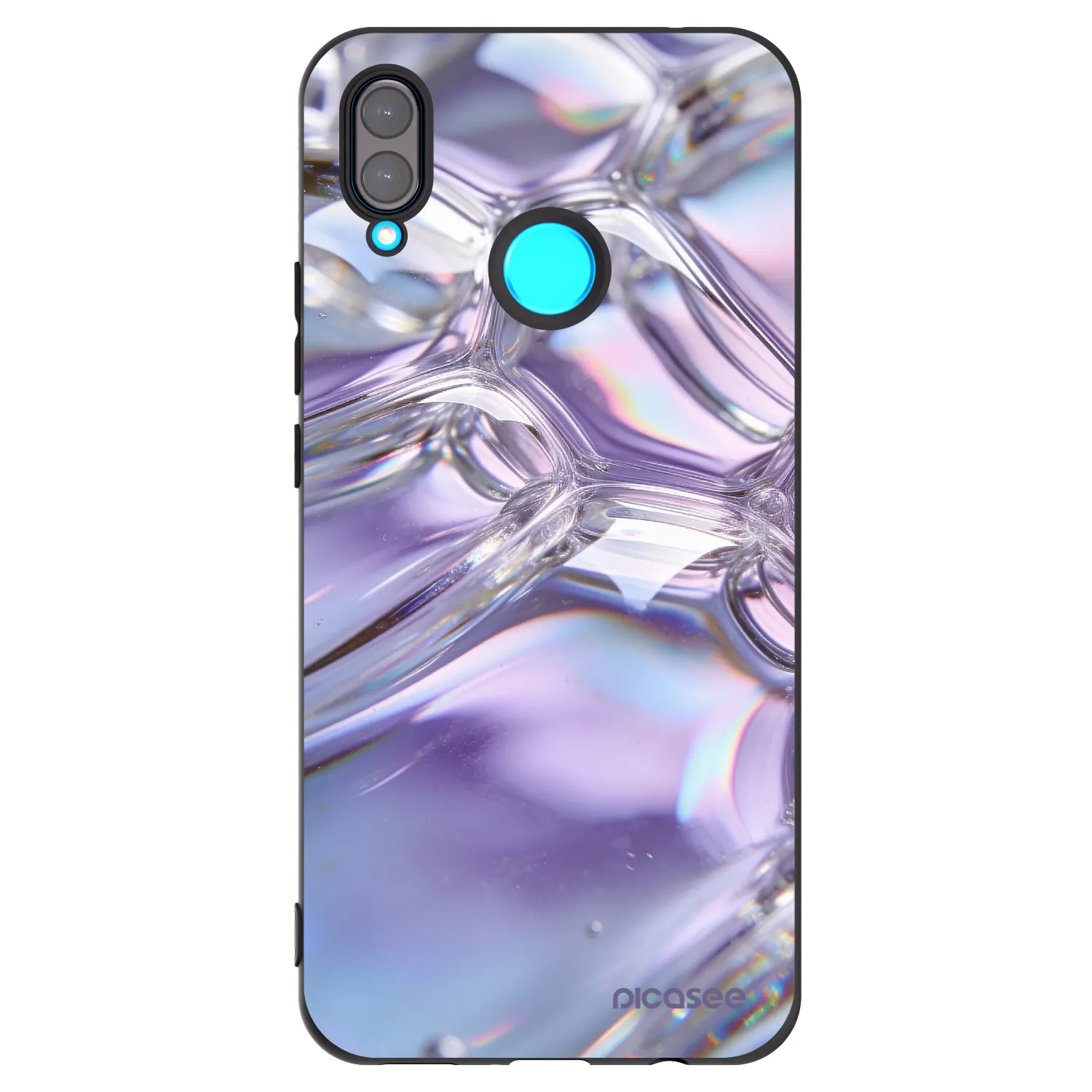 Picasee crna silikonska maskica za Huawei Nova 3i - Iridescent bubbles