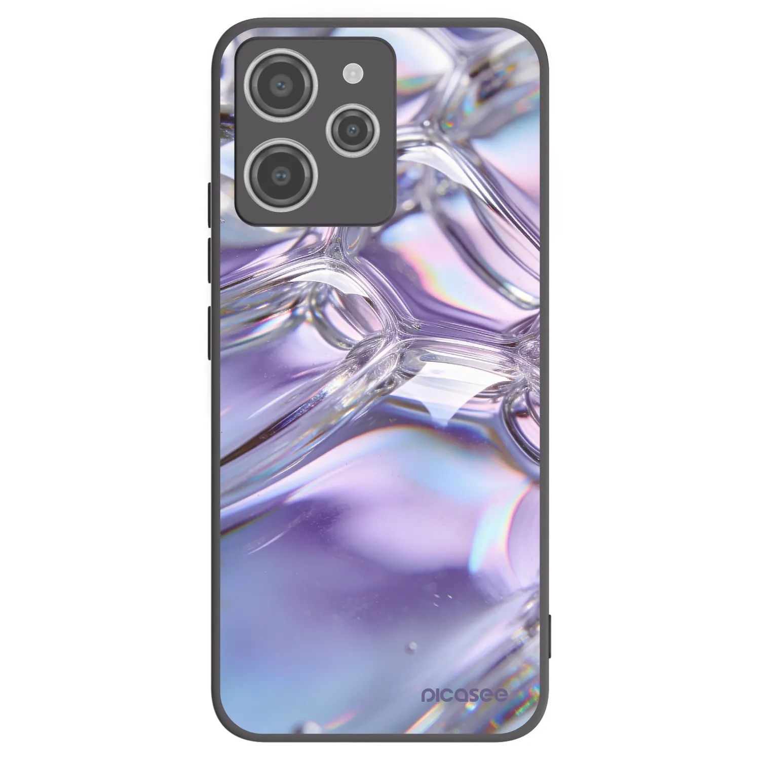 Picasee crna silikonska maskica za Xiaomi Redmi 12 4G - Iridescent bubbles