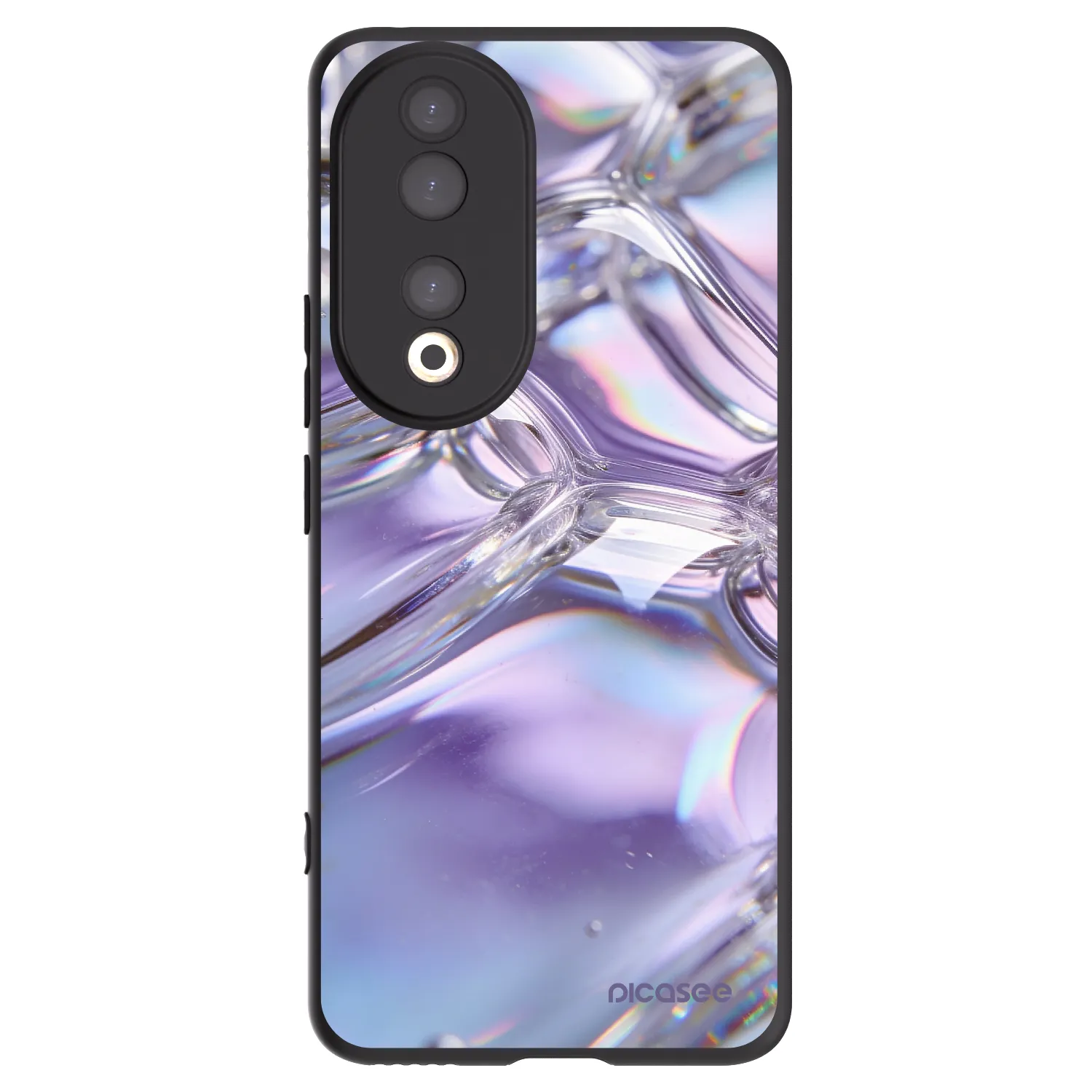 Picasee crna silikonska maskica za Honor 90 5G - Iridescent bubbles