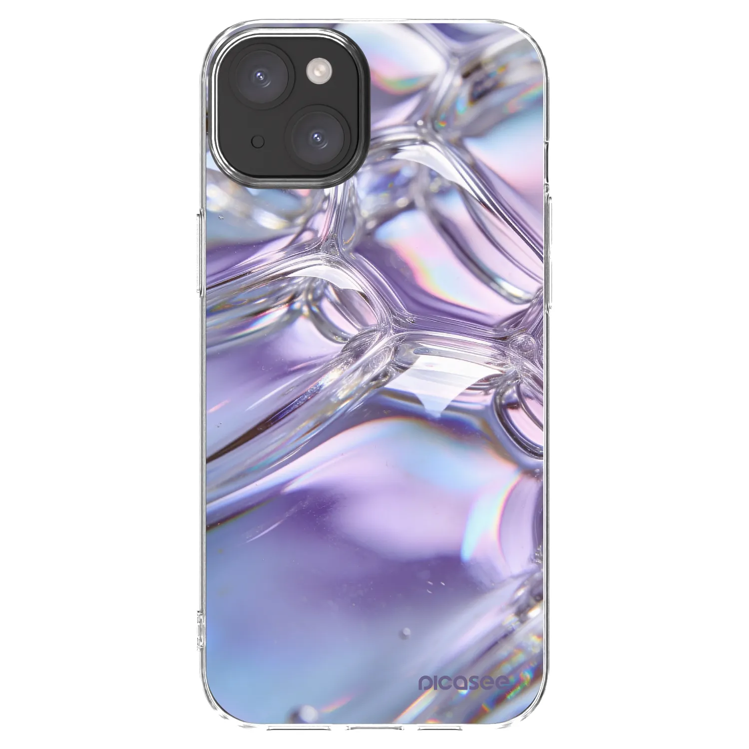 Picasee silikonska prozirna maskica za Apple iPhone 15 Plus - Iridescent bubbles