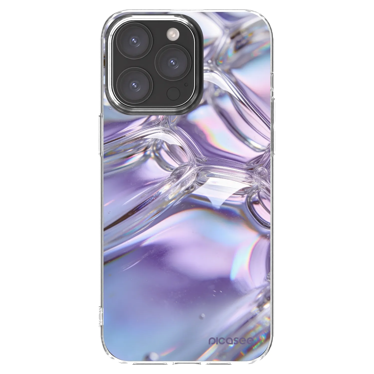 Picasee silikonska prozirna maskica za Apple iPhone 15 Pro Max - Iridescent bubbles