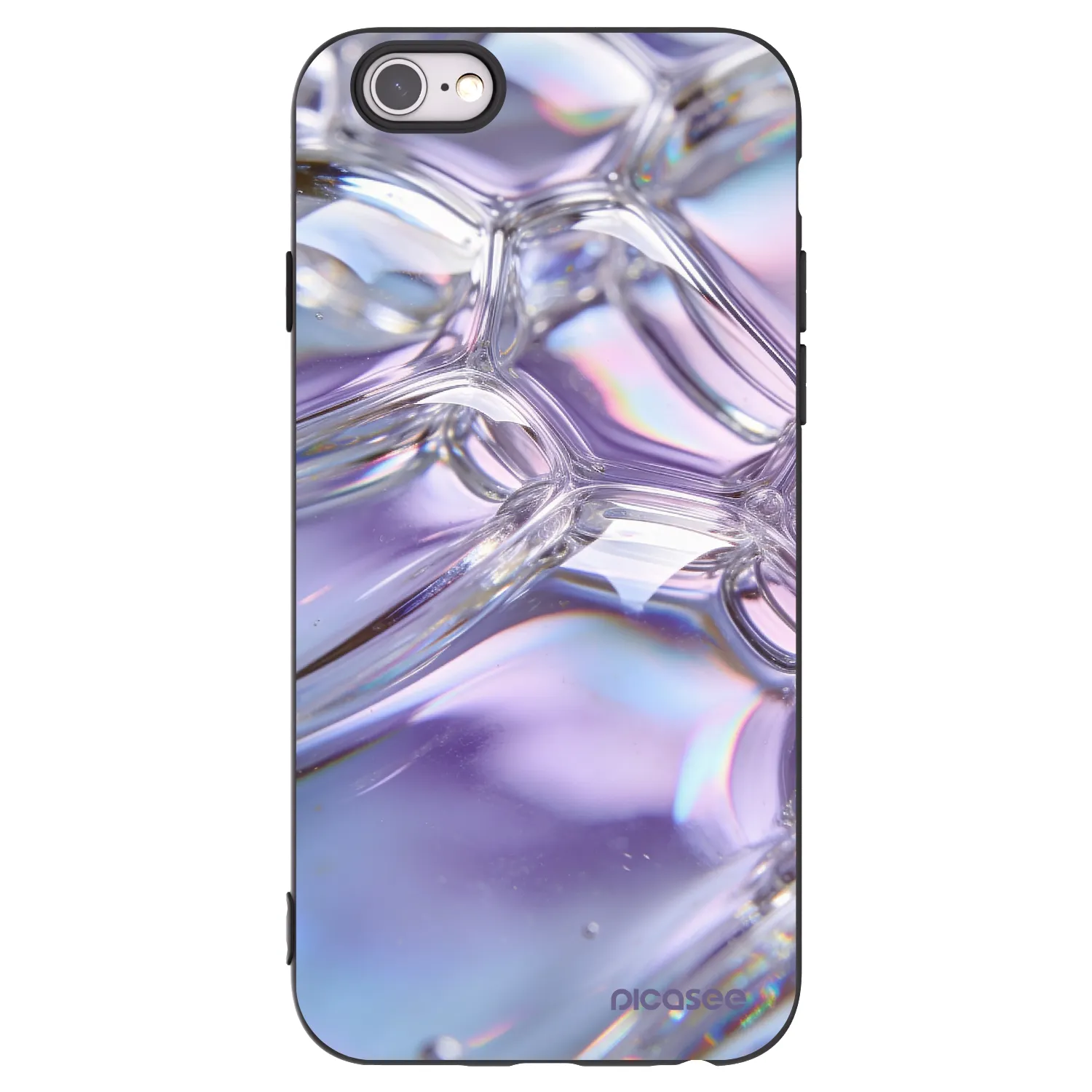 Picasee crna silikonska maskica za Apple iPhone 6/6S - Iridescent bubbles