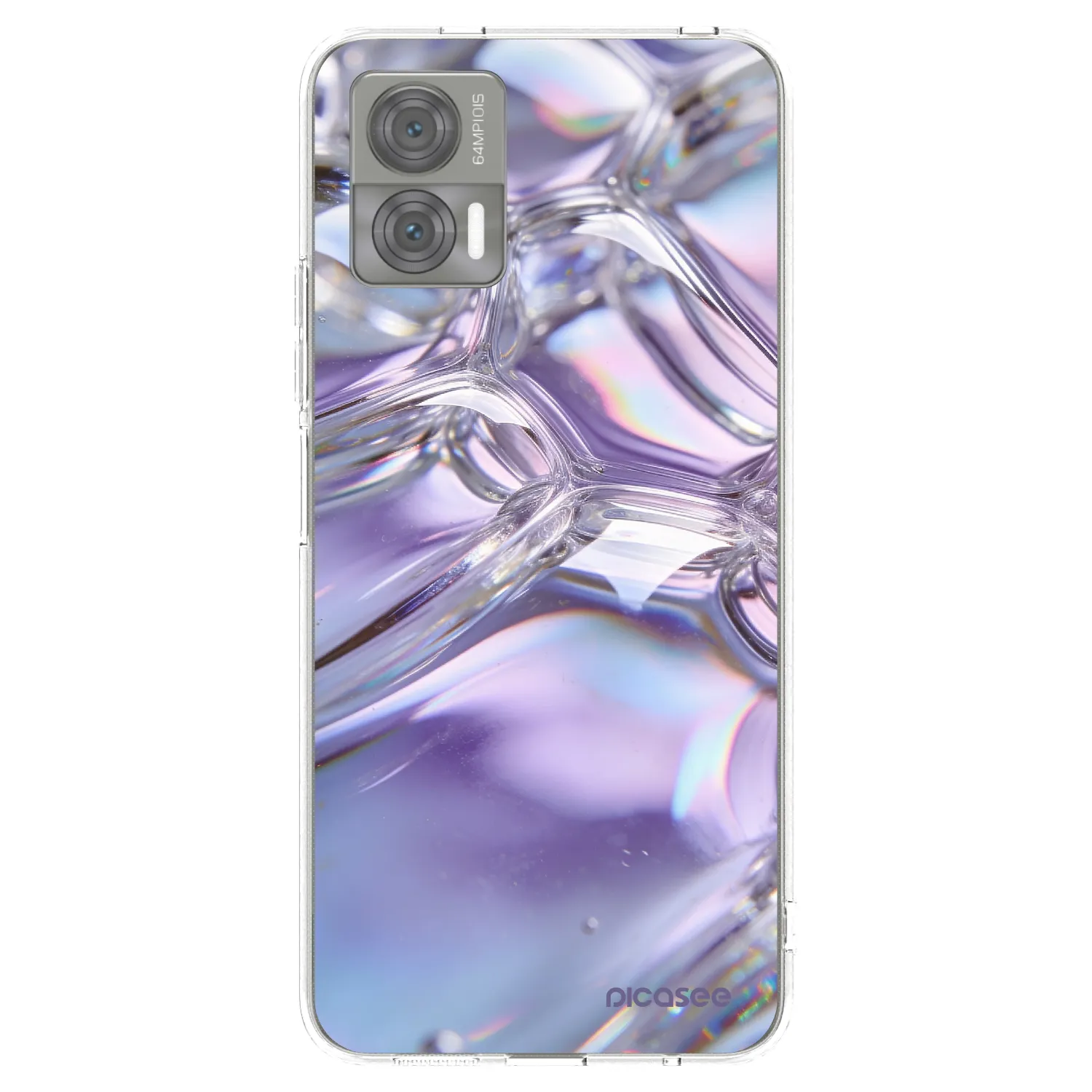 Picasee silikonska prozirna maskica za Motorola Edge 30 Neo - Iridescent bubbles