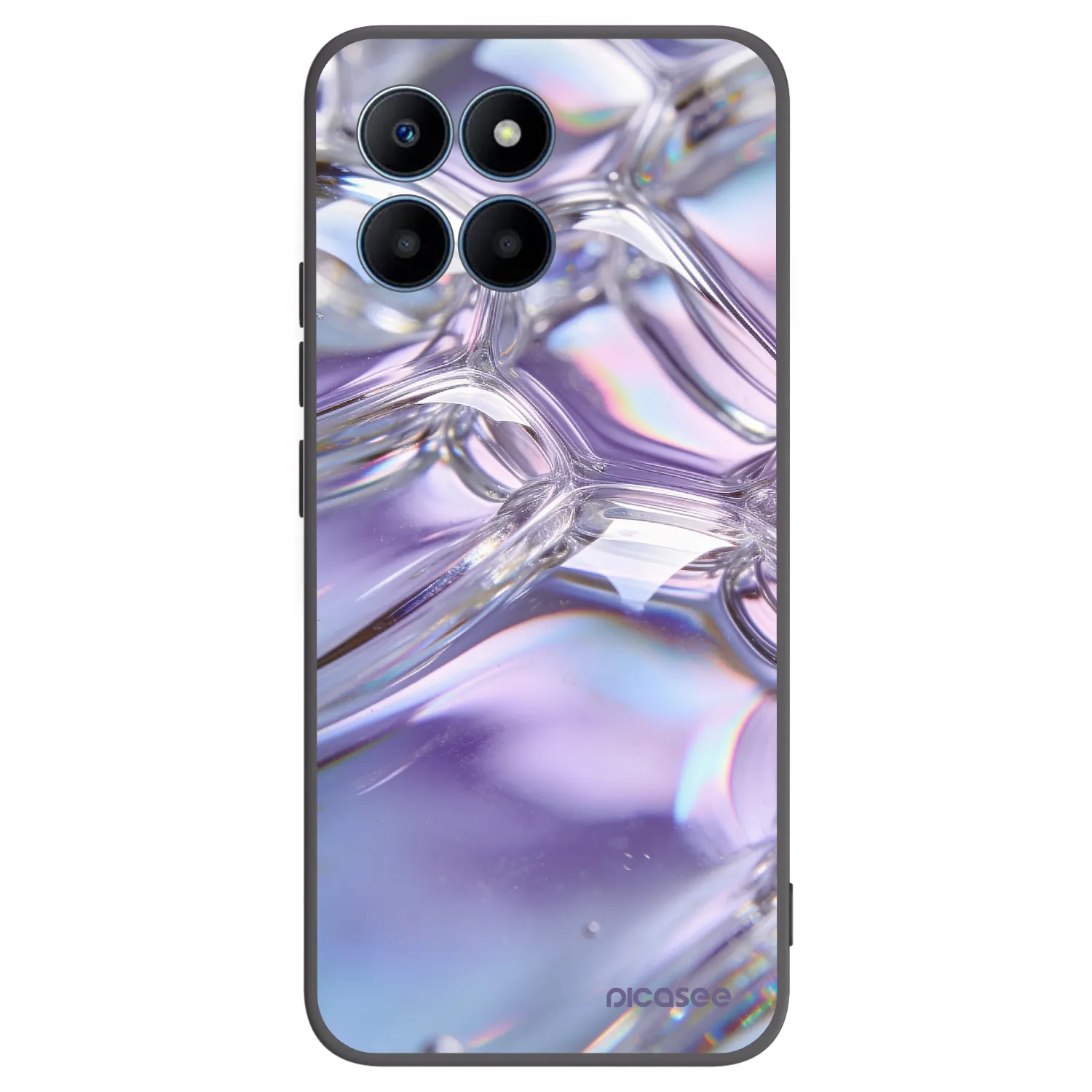 Picasee crna silikonska maskica za Honor 70 Lite - Iridescent bubbles