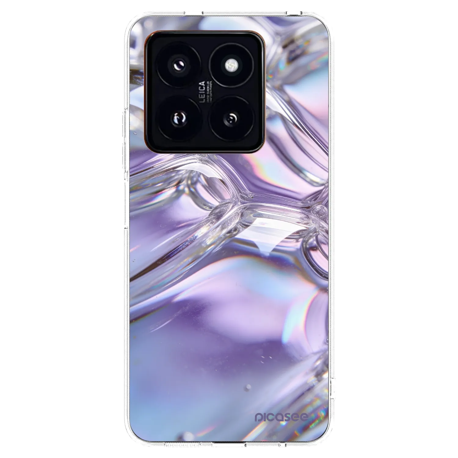 Picasee silikonska prozirna maskica za Xiaomi 14 Pro - Iridescent bubbles