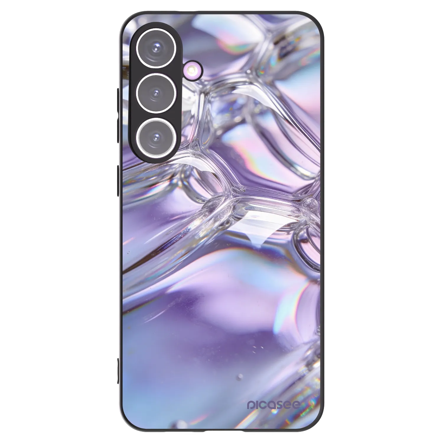 Picasee crna silikonska maskica za Samsung Galaxy S24+ S926B 5G - Iridescent bubbles